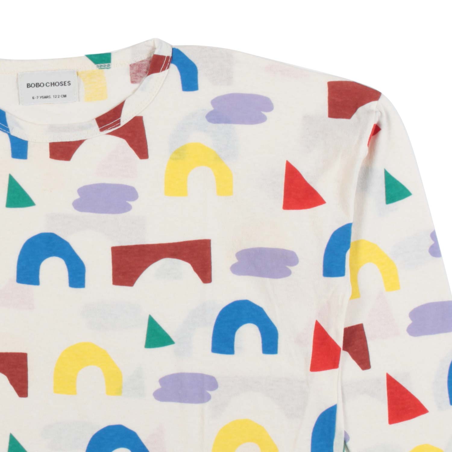 T-SHIRT MANICA LUNGA ECRU E MULTICOLOR - annameglio.com abbigliamento moda