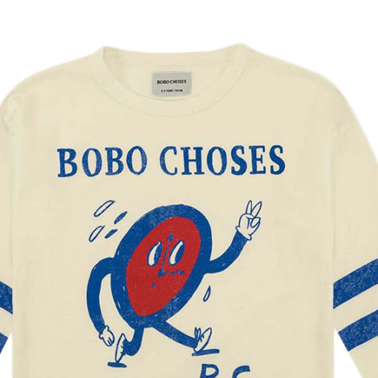 T-SHIRT MANICA LUNGA BIANCO NATURALE E BLU - annameglio.com abbigliamento moda