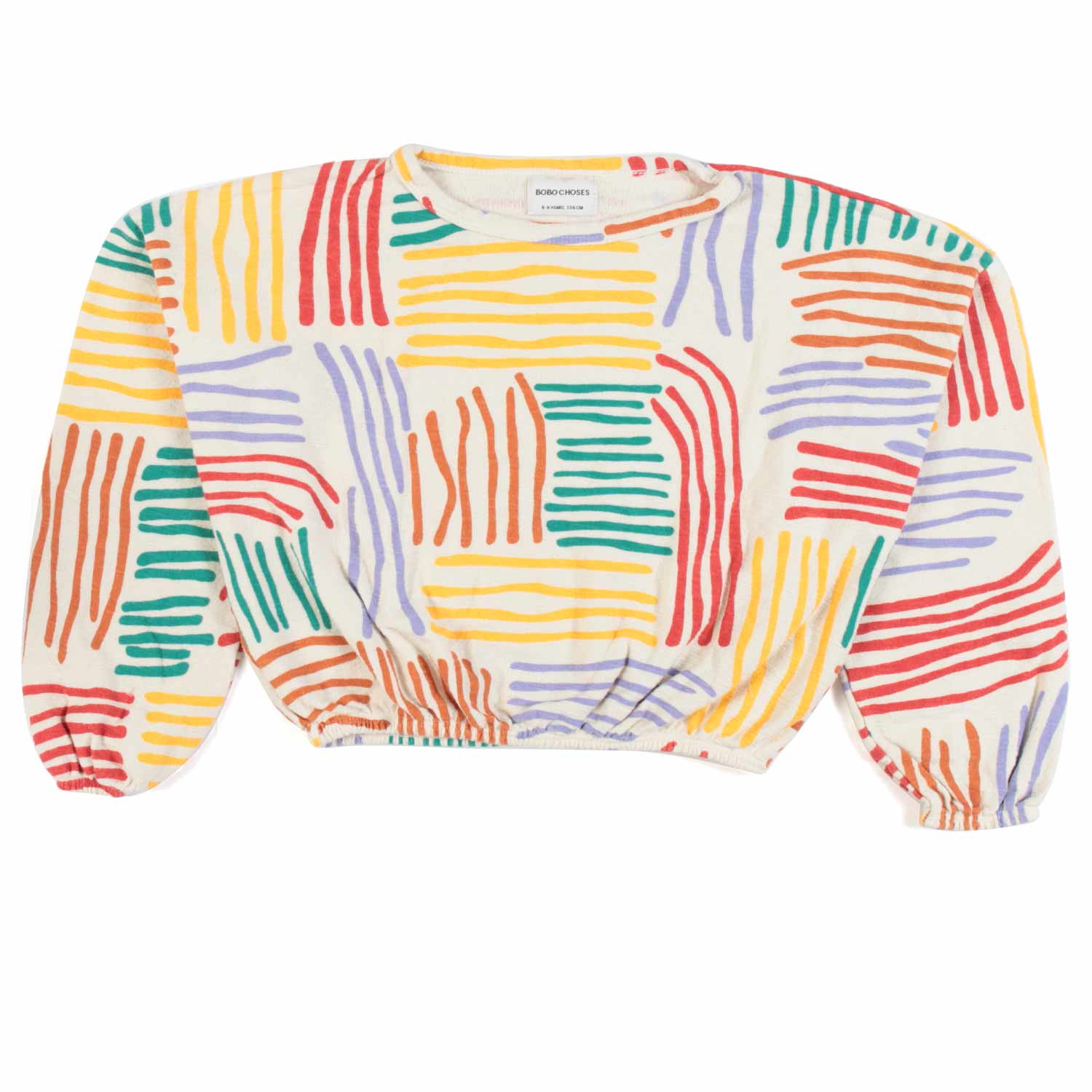 FELPA CROPPED ECRU E MULTICOLOR BAMBINA - annameglio.com abbigliamento moda