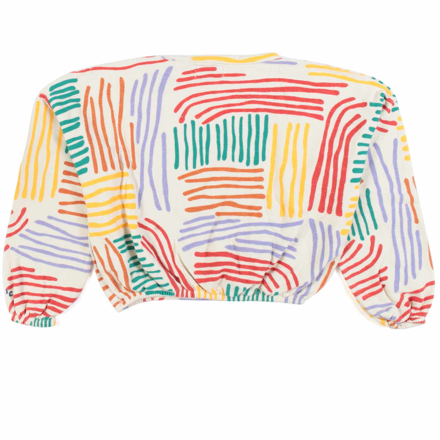 FELPA CROPPED ECRU E MULTICOLOR BAMBINA - annameglio.com abbigliamento moda