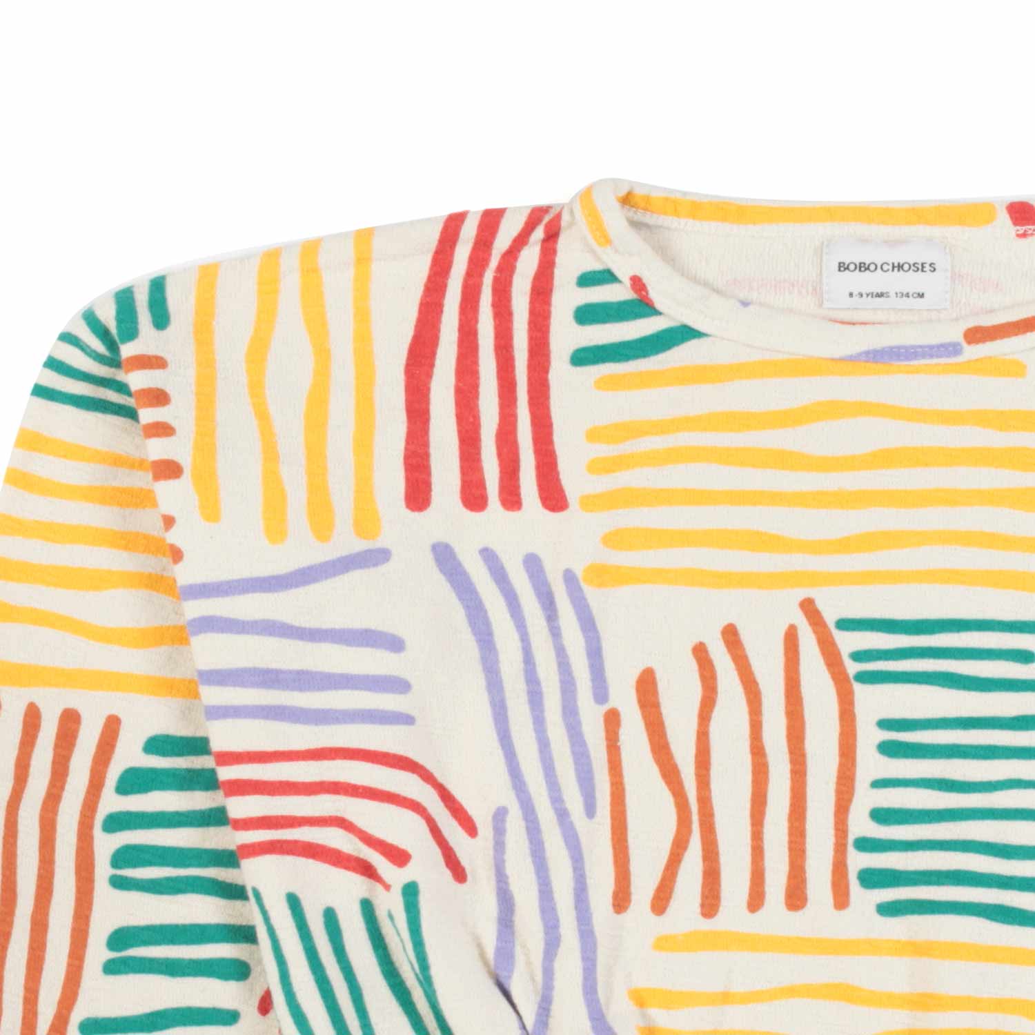 FELPA CROPPED ECRU E MULTICOLOR BAMBINA - annameglio.com abbigliamento moda