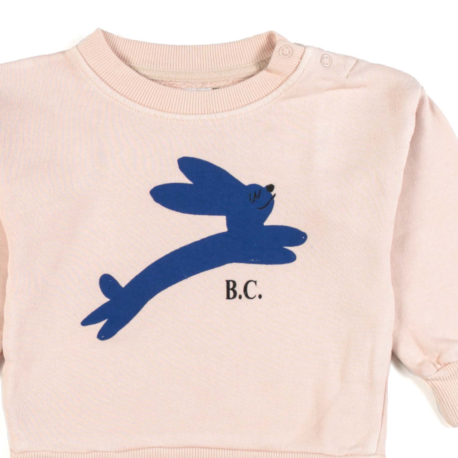 FELPA BIMBA ROSA PALLIDO CON STAMPA BLU - annameglio.com abbigliamento moda