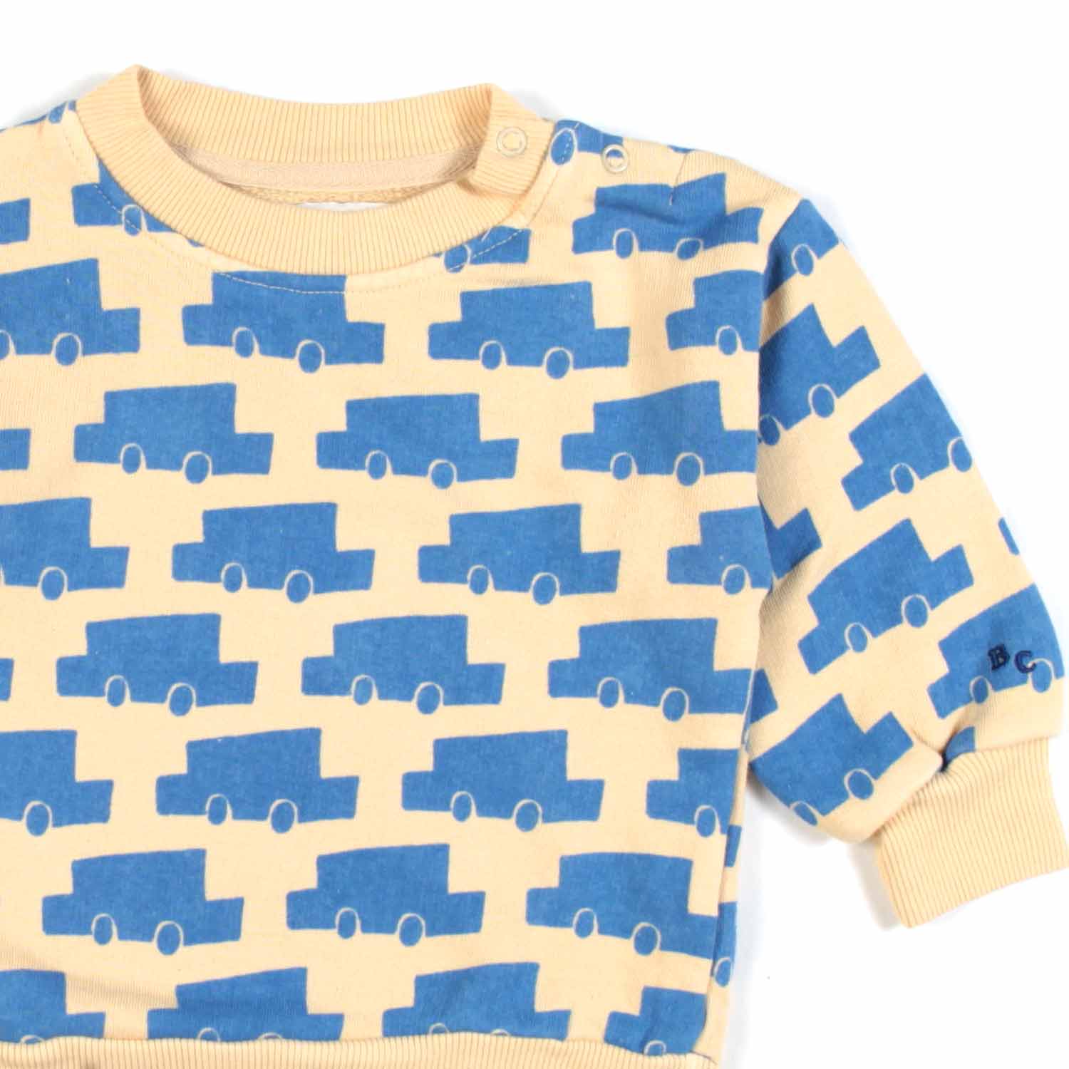 FELPA BIMBO CREMA CON MACCHININE AZZURRE - annameglio.com abbigliamento moda