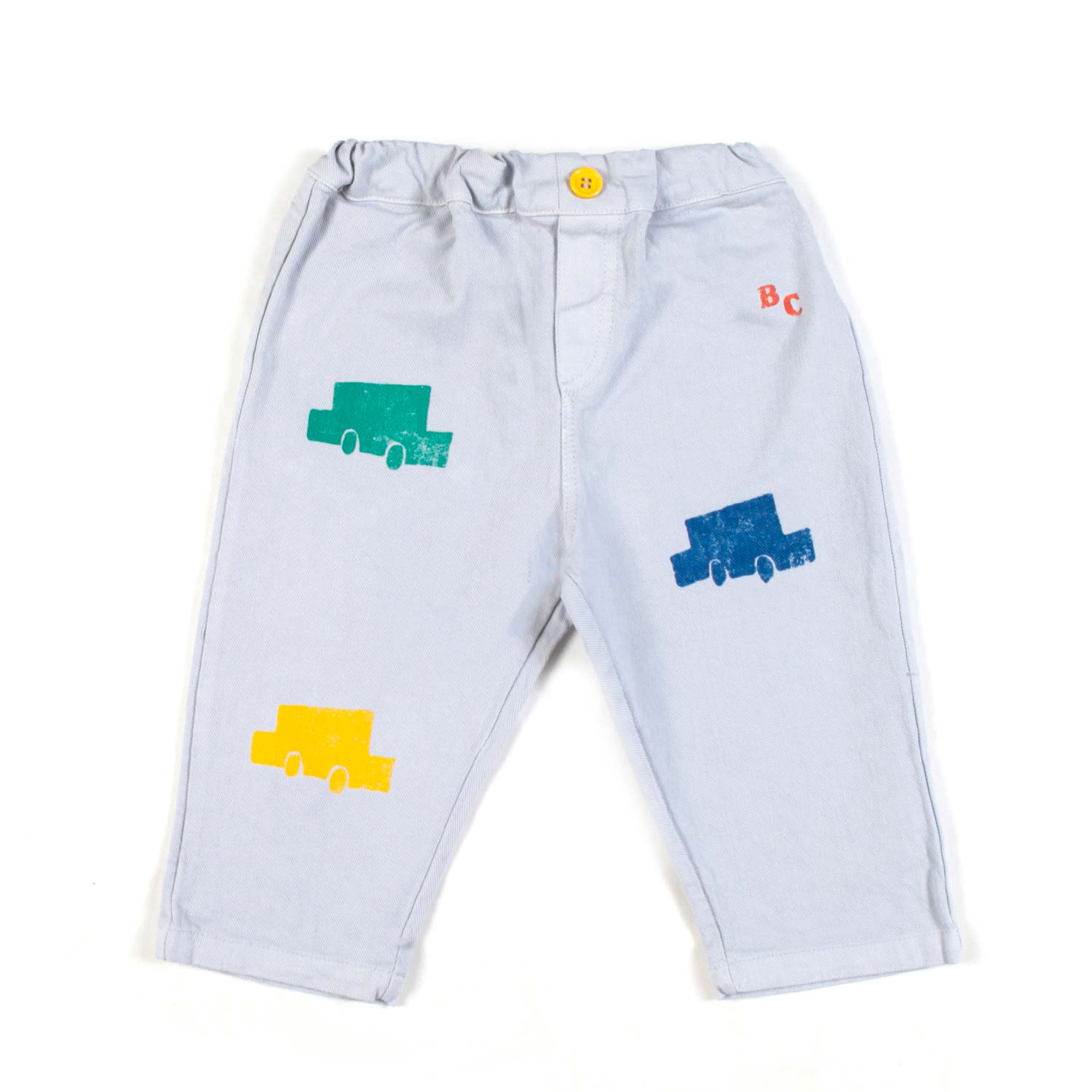 PANTALONE BABY CELESTE CON STAMPE MULTICOLOR - annameglio.com abbigliamento moda