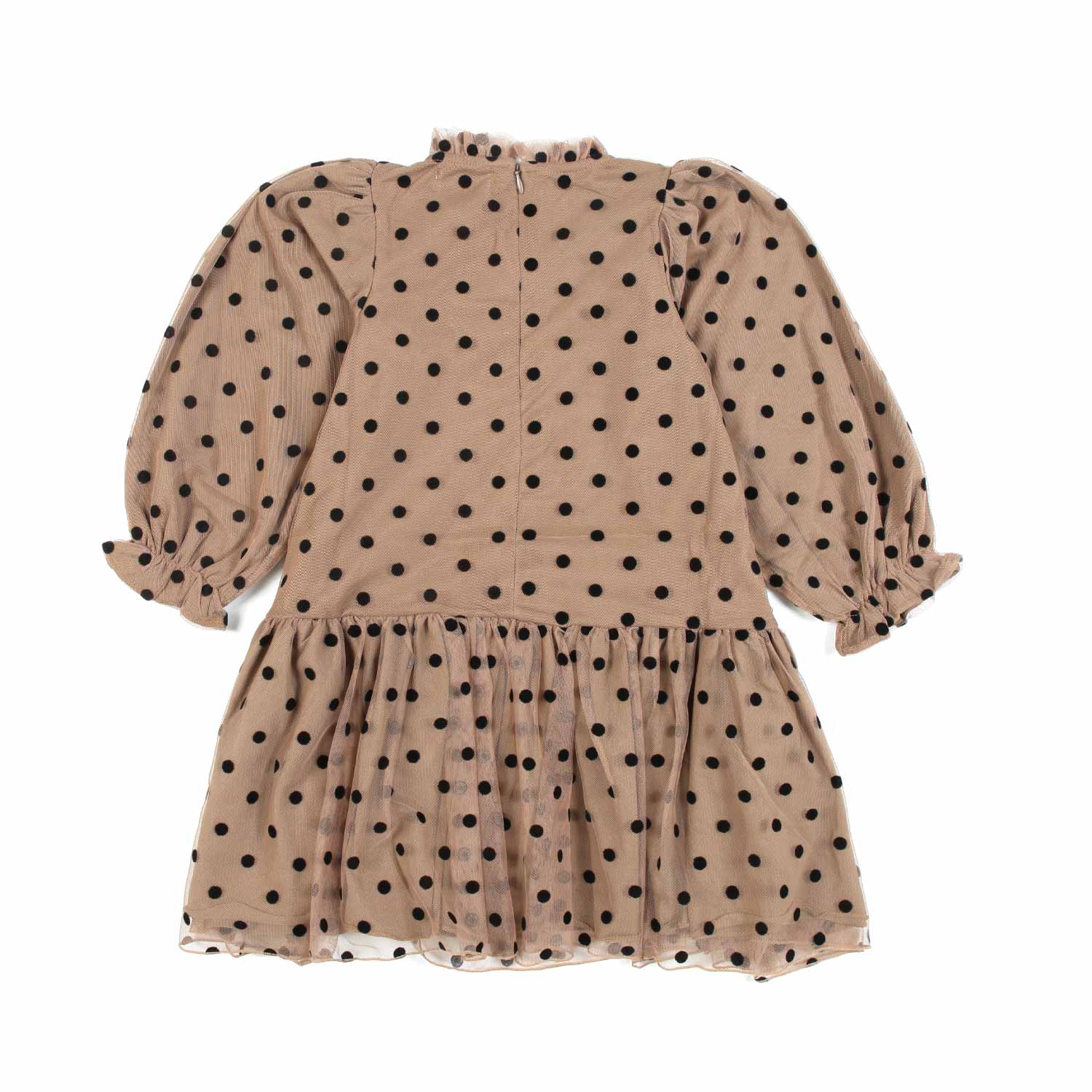 VESTITO MARRONE CON POIS NERI BAMBINA - annameglio.com abbigliamento moda