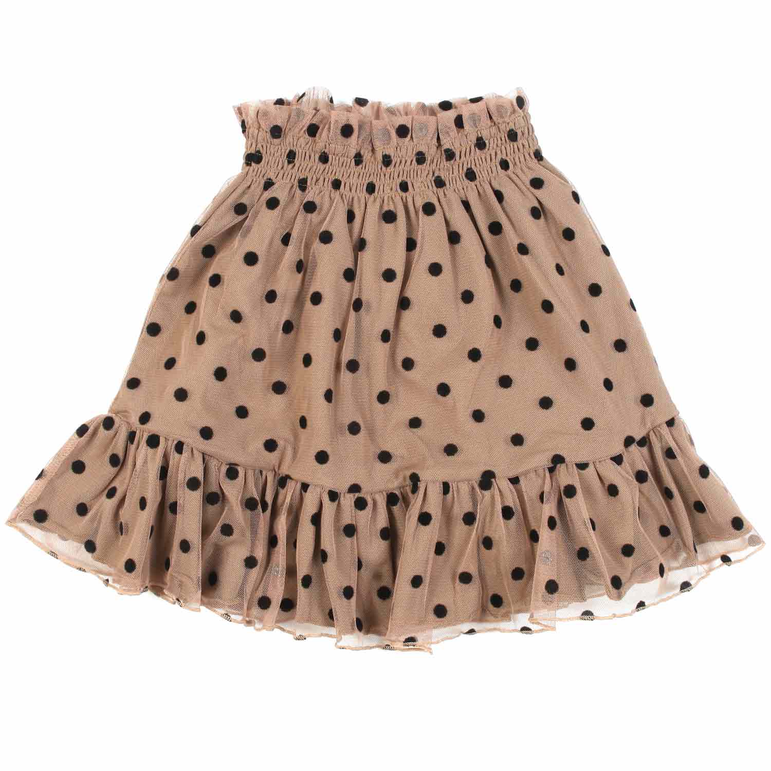 GONNA NOCCIOLA CON POIS NERI BAMBINA E TEEN - annameglio.com abbigliamento moda
