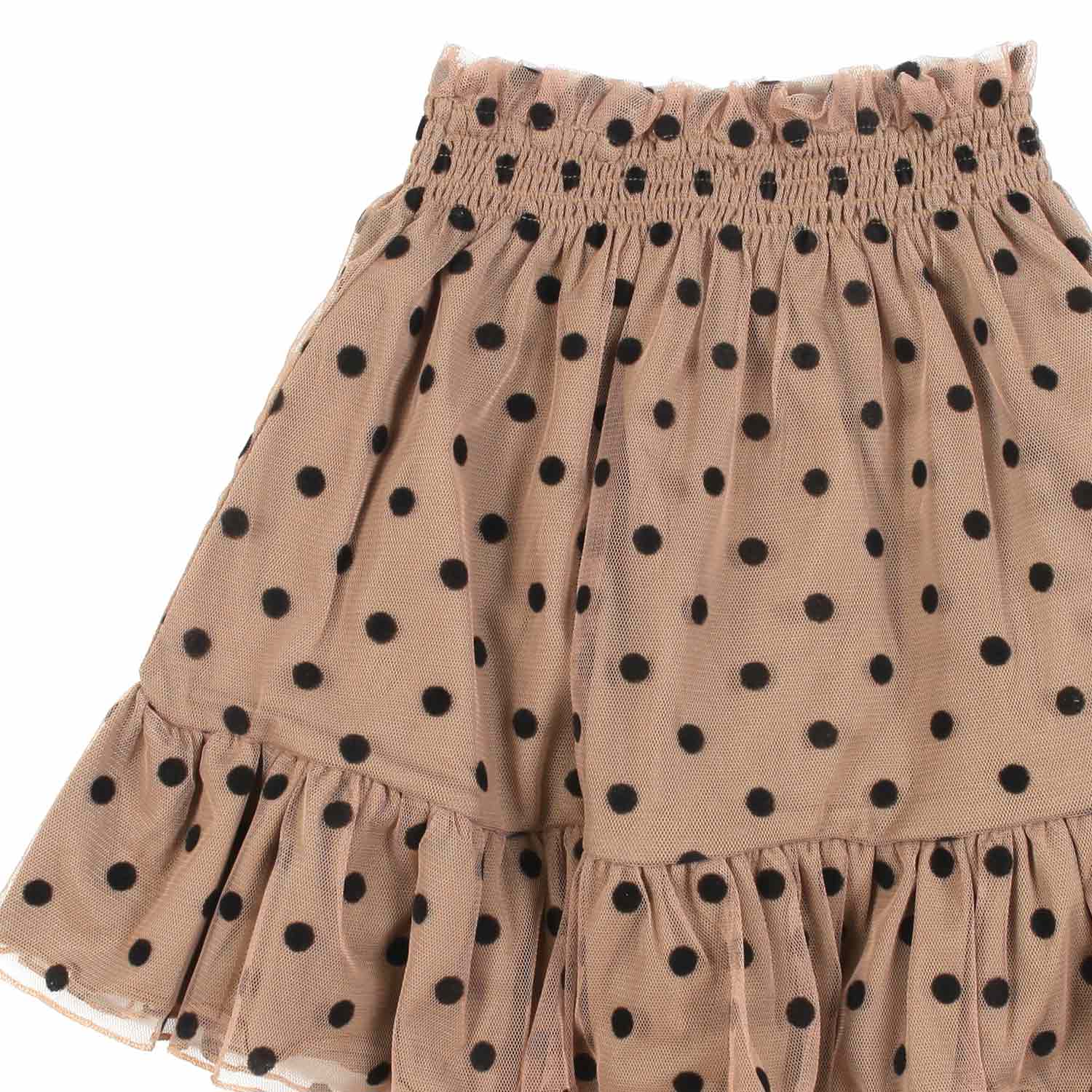 GONNA NOCCIOLA CON POIS NERI BAMBINA E TEEN - annameglio.com abbigliamento moda