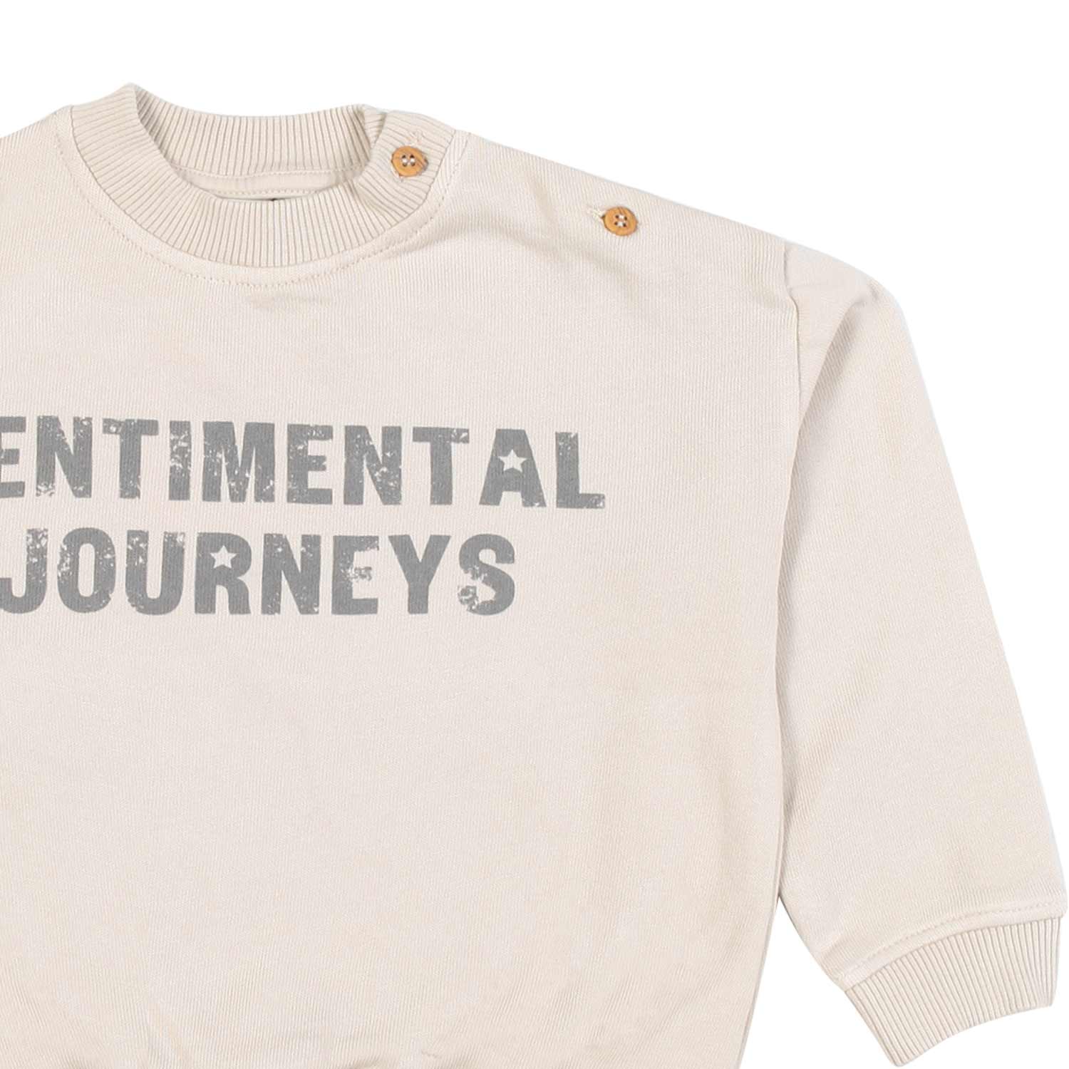 FELPA ECRU CON LETTERING GRIGIO BIMBA - annameglio.com abbigliamento moda