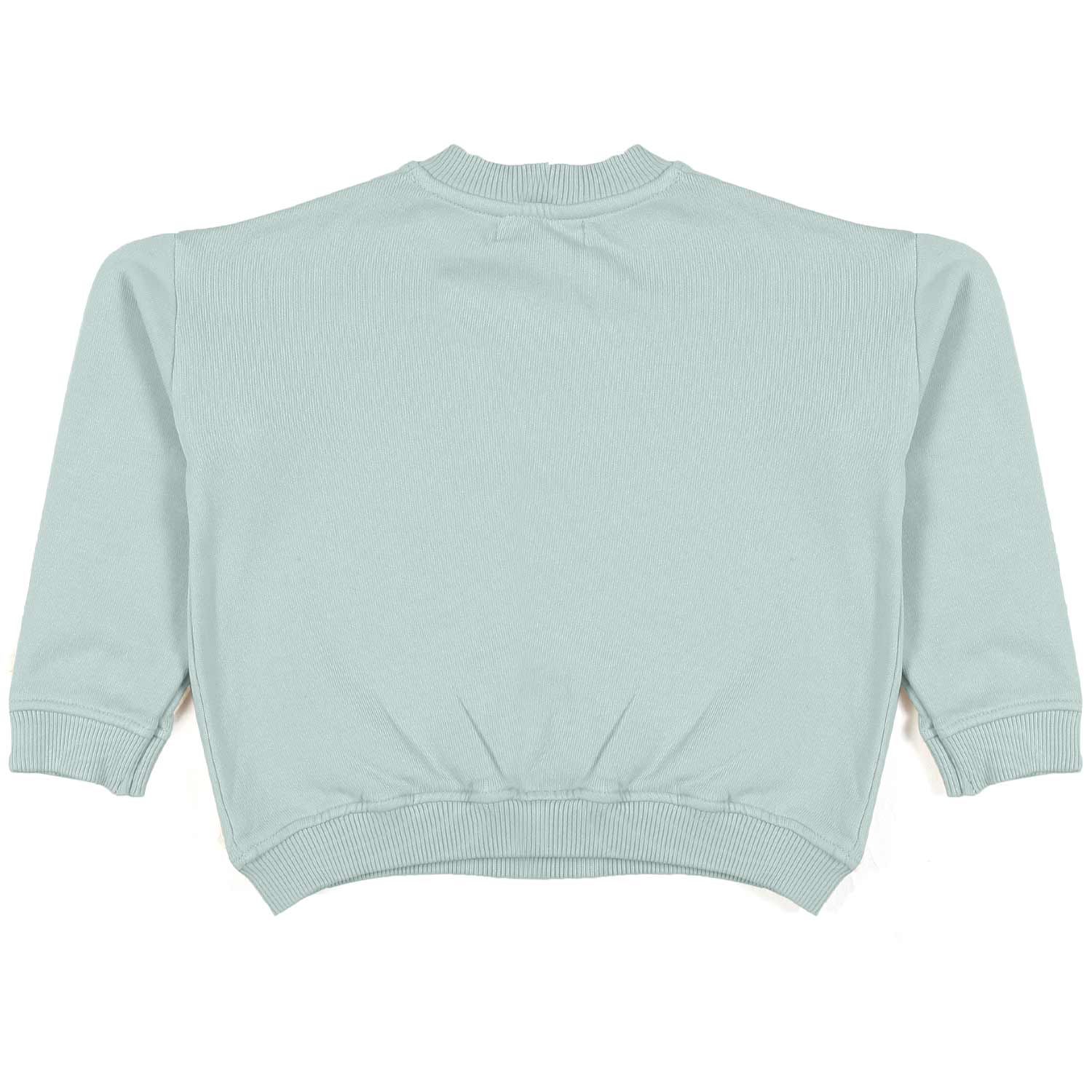 FELPA VERDE TIFFANY CON LETTERING GRIGIO BIMBA - annameglio.com abbigliamento moda