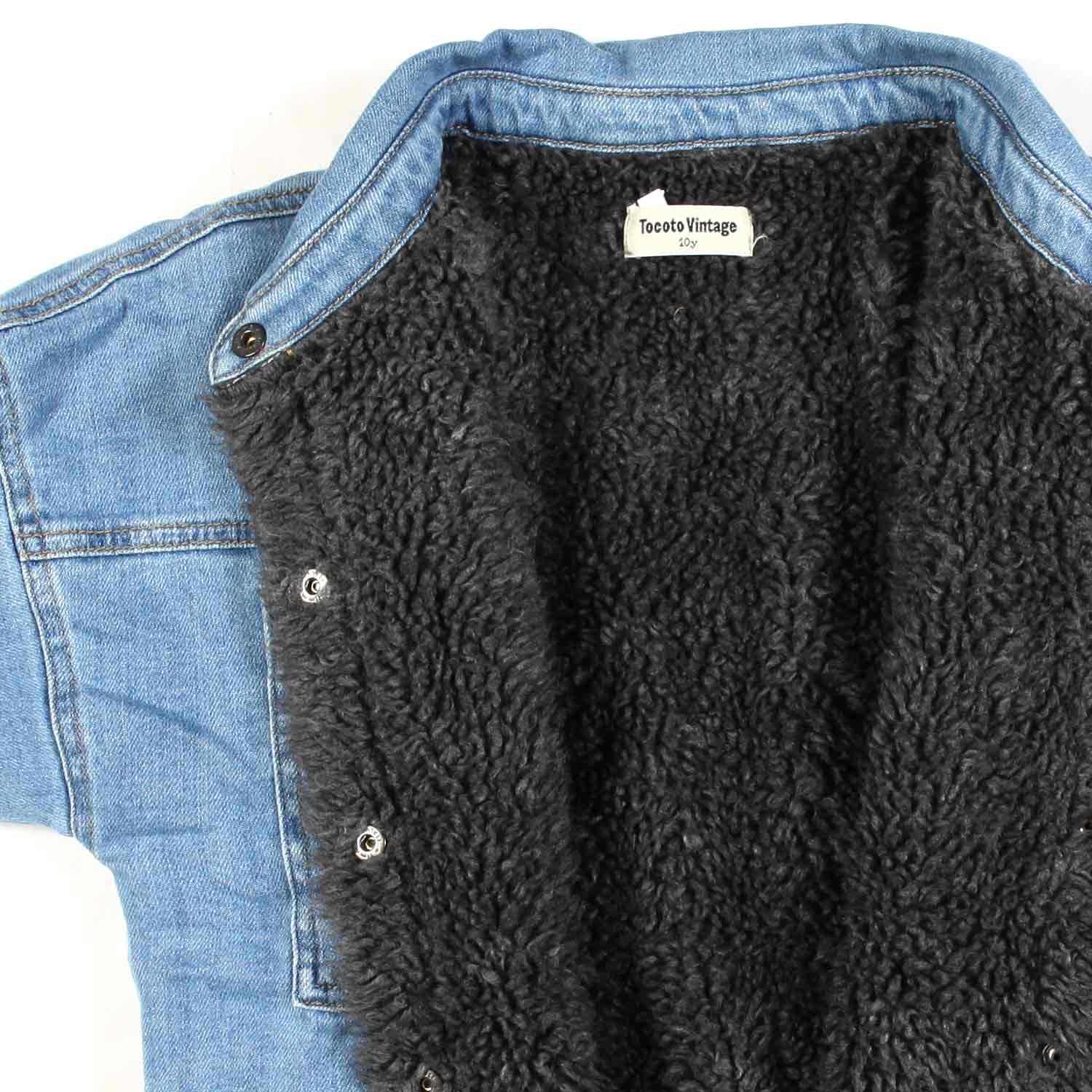 GIUBBOTTO UNISEX IN DENIM CHIARO E TEDDY - annameglio.com abbigliamento moda