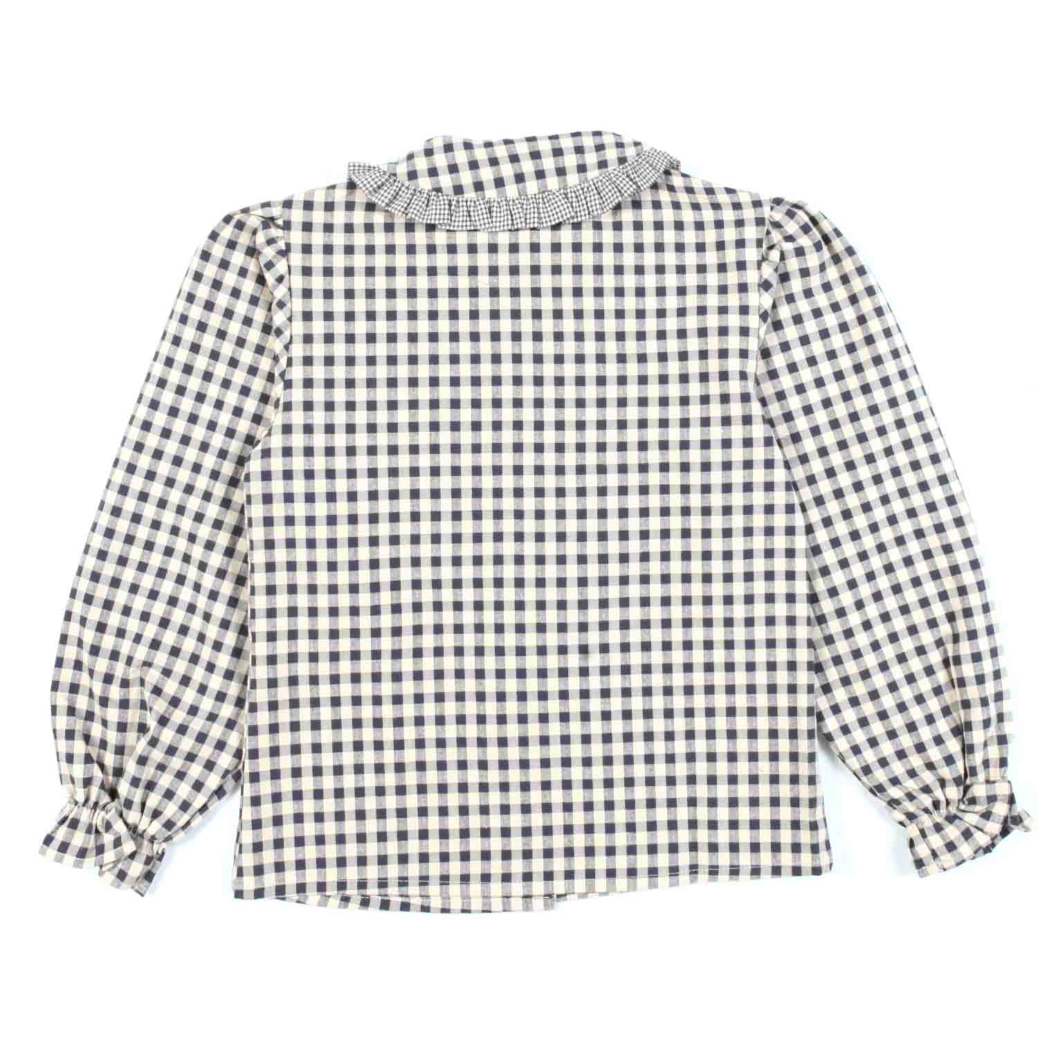 BLUSA A CAMICIA VICHY PANNA E NERA BAMBINA - annameglio.com abbigliamento moda
