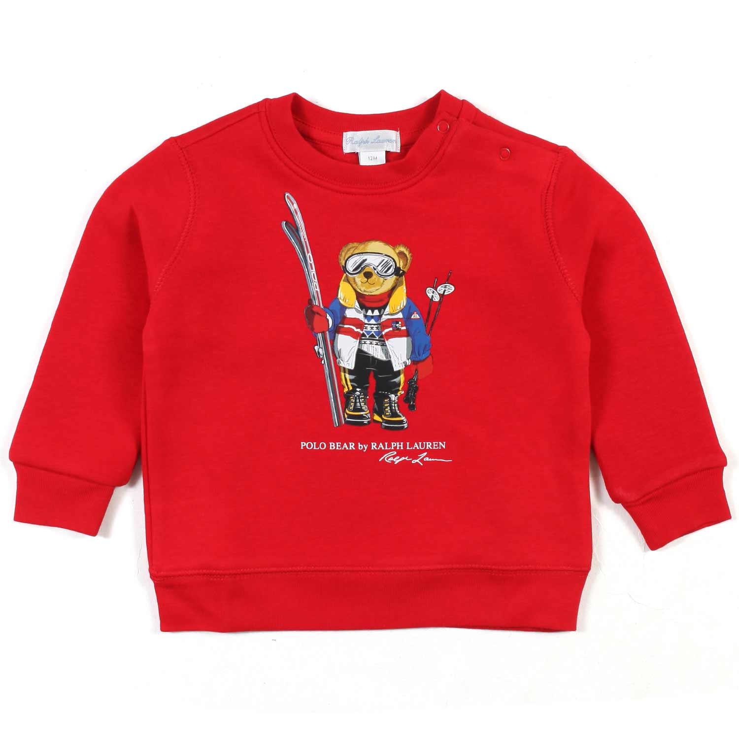 FELPA ROSSA CON STAMPA POLO BEAR SCIATORE - annameglio.com abbigliamento moda