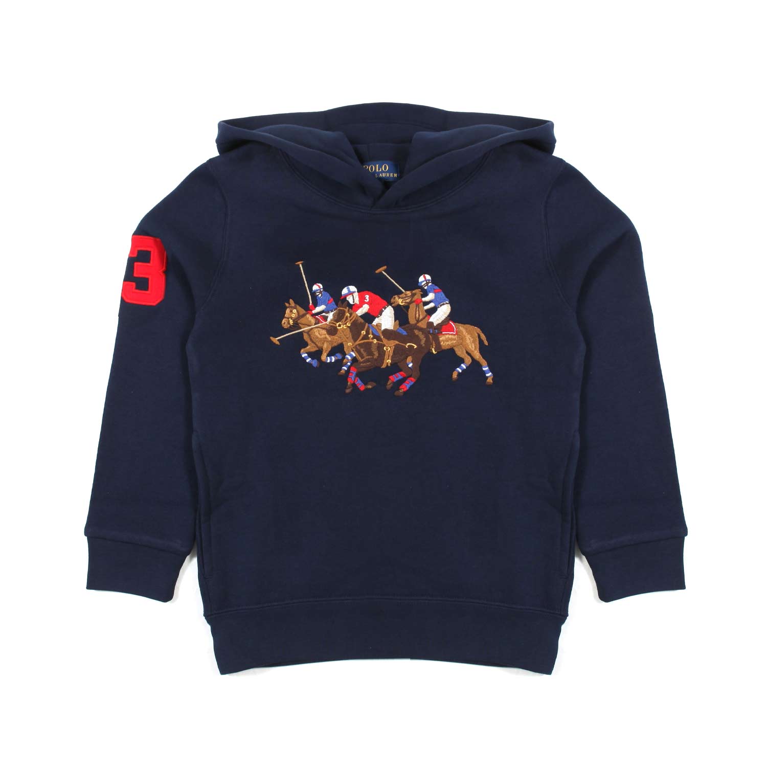 FELPA HOODIE BLU NAVY CON PONY POLO RICAMATI - annameglio.com abbigliamento moda