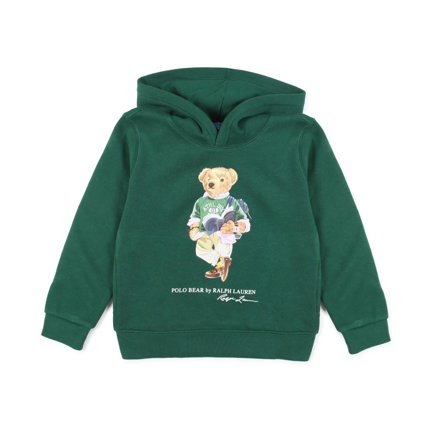 FELPA HOODIE VERDE CON POLO BEAR STAMPATO - annameglio.com abbigliamento moda
