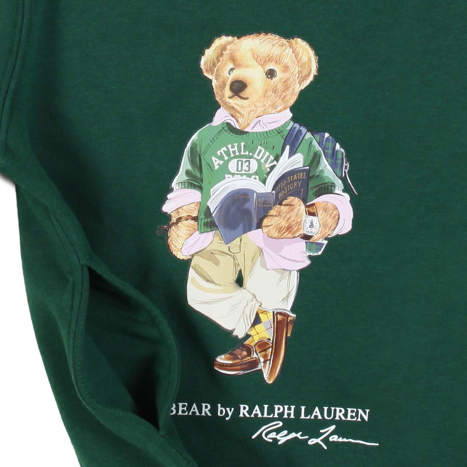 FELPA HOODIE VERDE CON POLO BEAR STAMPATO - annameglio.com abbigliamento moda