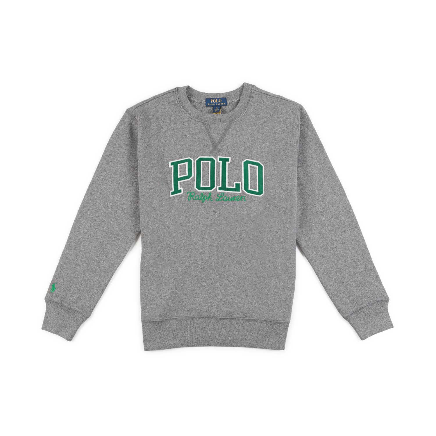 FELPA UNISEX GRIGIA CON LOGO POLO VERDE - annameglio.com abbigliamento moda