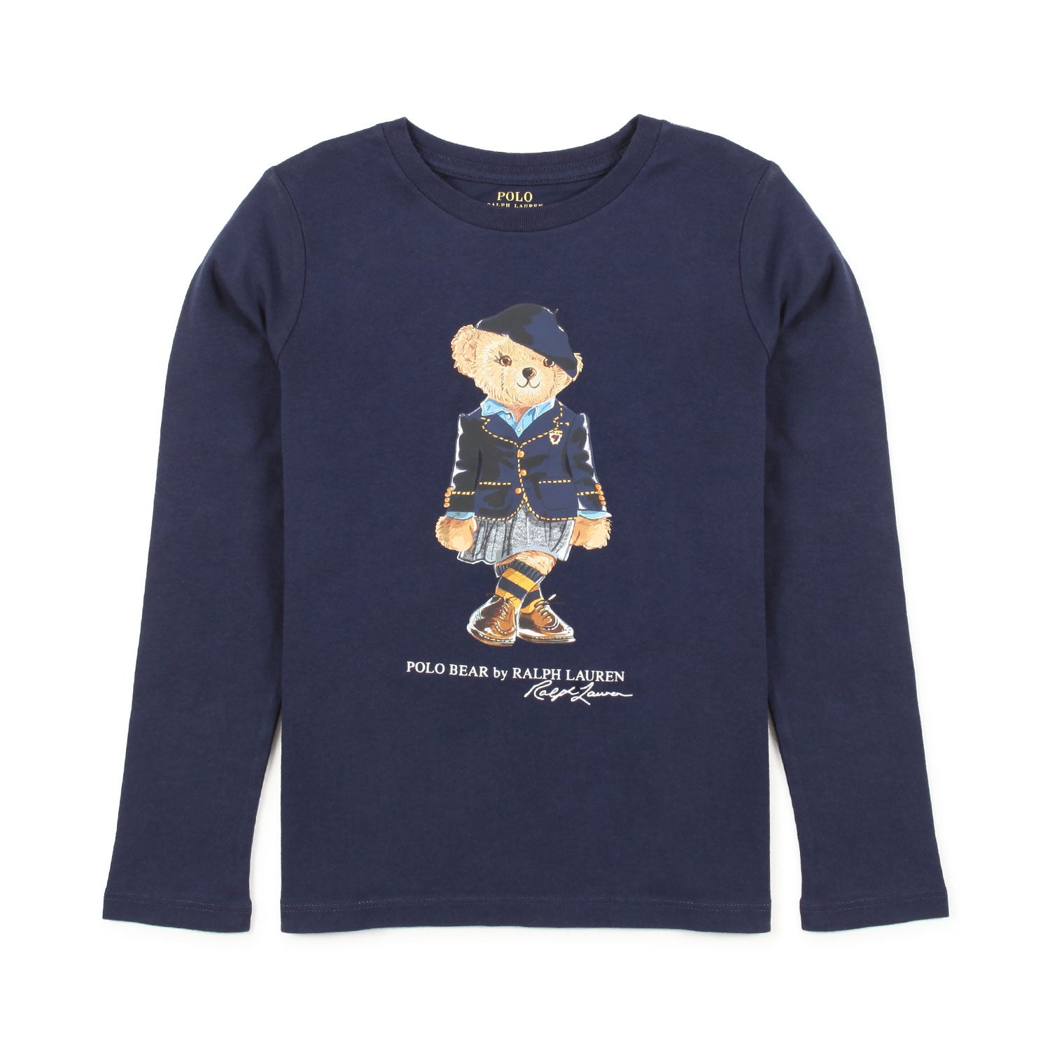T-SHIRT POLO BEAR BLU A MANICA LUNGA BAMBINA - annameglio.com abbigliamento moda