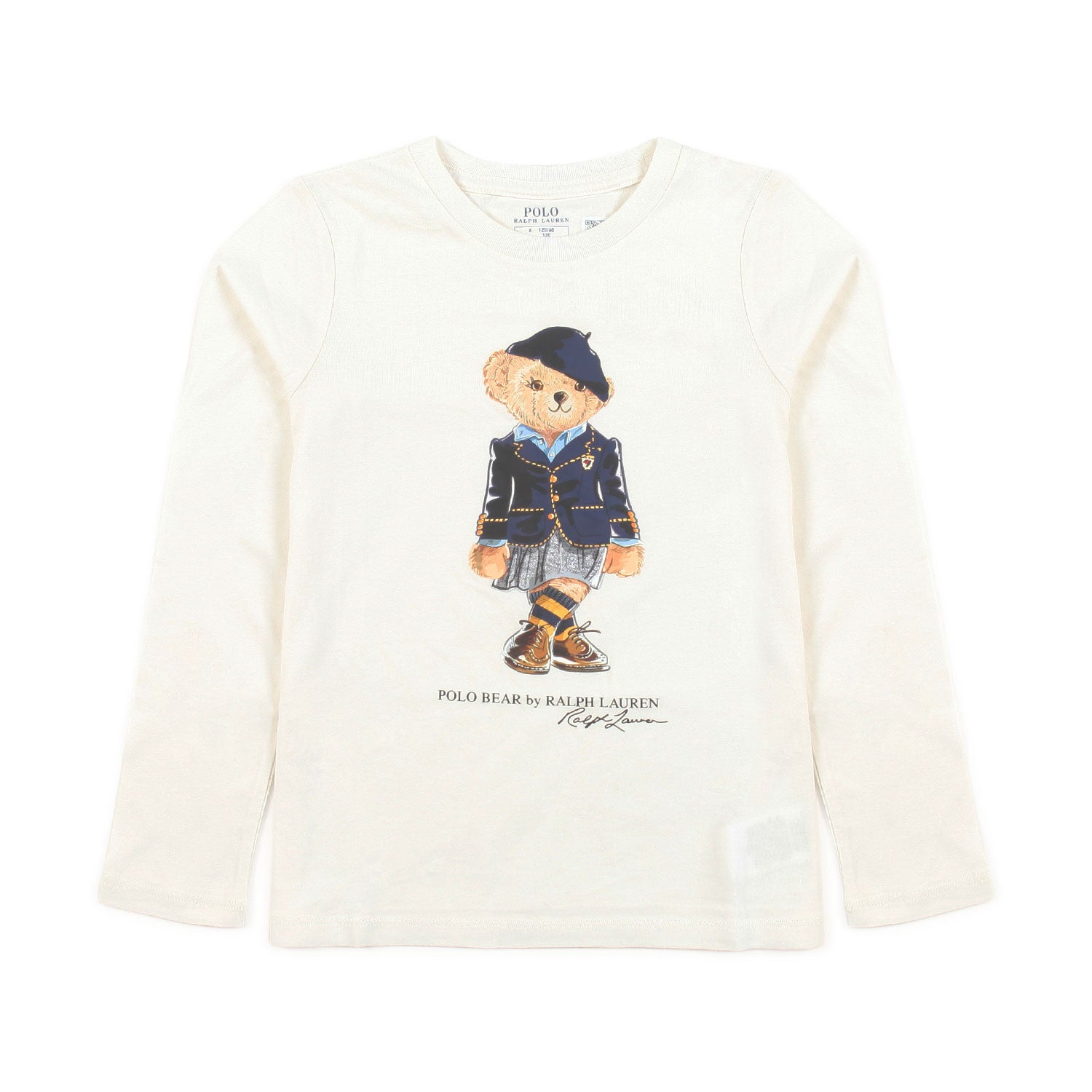 T-SHIRT POLO BEAR BIANCA A MANICA LUNGA BAMBINA - annameglio.com abbigliamento moda