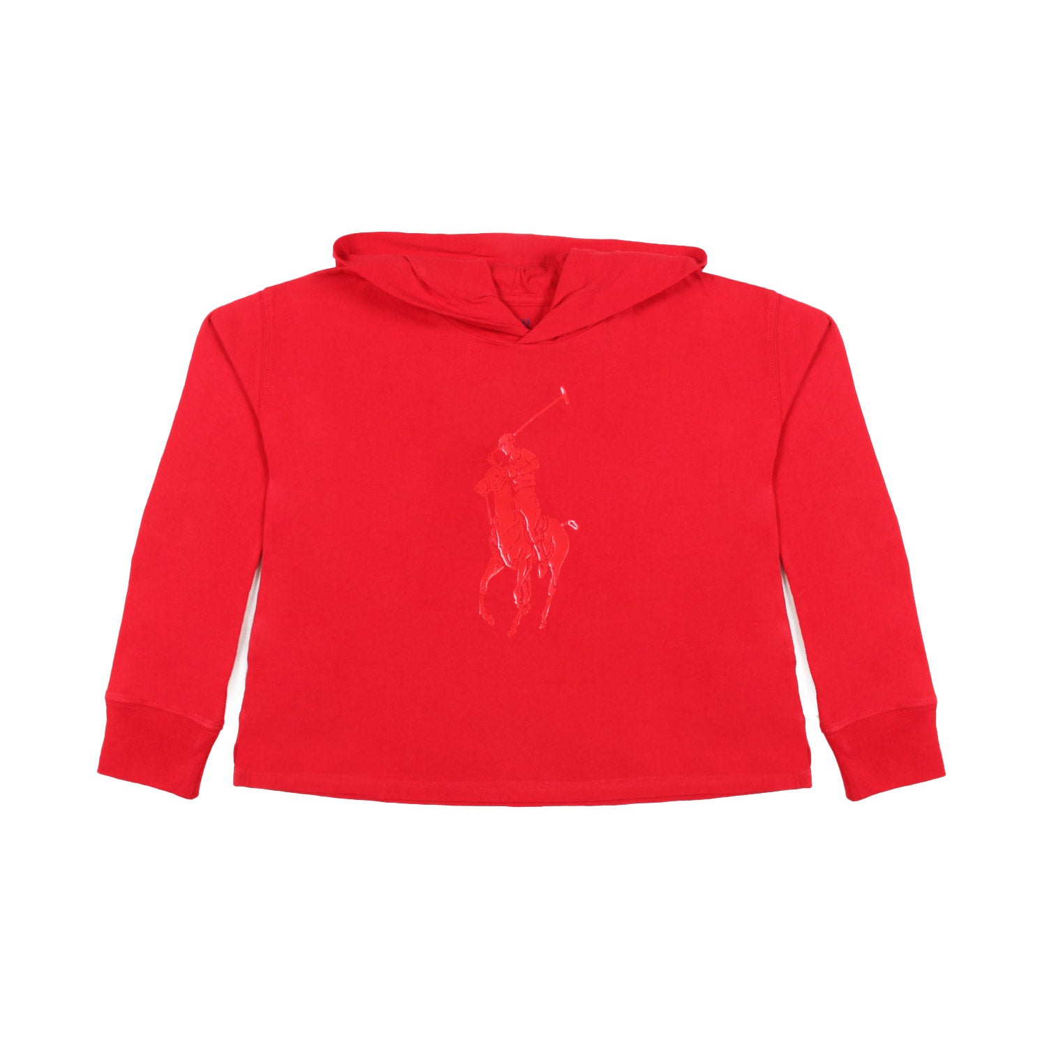T-SHIRT BIG PONY MANICA LUNGA ROSSA CON CAPPUCCIO - annameglio.com abbigliamento moda