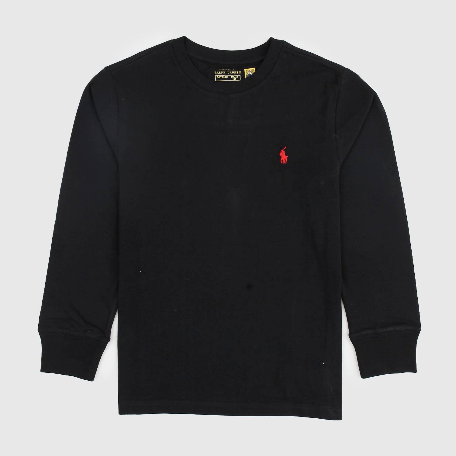 T-SHIRT MANICA LUNGA NERA CON PONY RICAMATO - annameglio.com abbigliamento moda