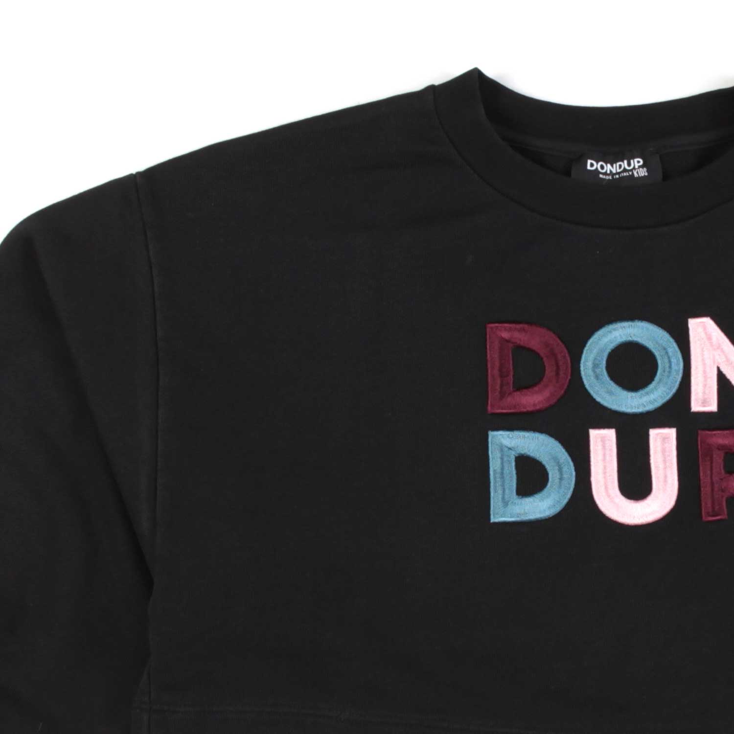 FELPA CROPPED NERA CON LOGO BAMBINA E TEEN - annameglio.com abbigliamento moda