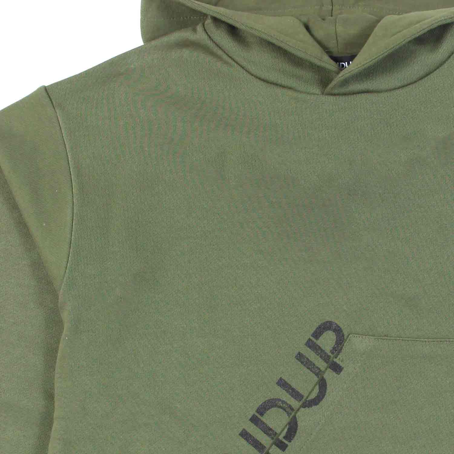 FELPA NO-GENDER VERDE MILITARE CON CAPPUCCIO - annameglio.com abbigliamento moda