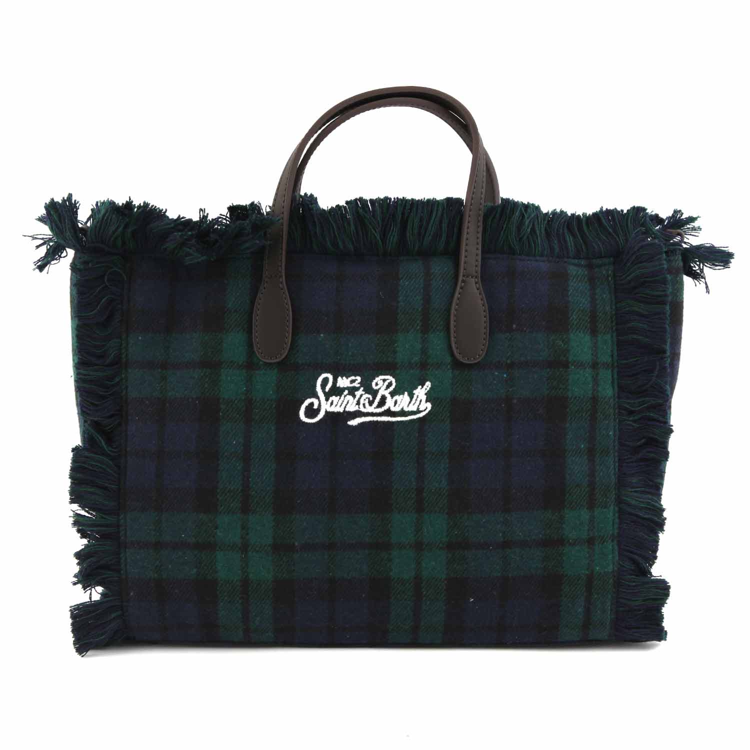 BORSA COLETTE TARTAN BLU SCURO E VERDE - annameglio.com abbigliamento moda