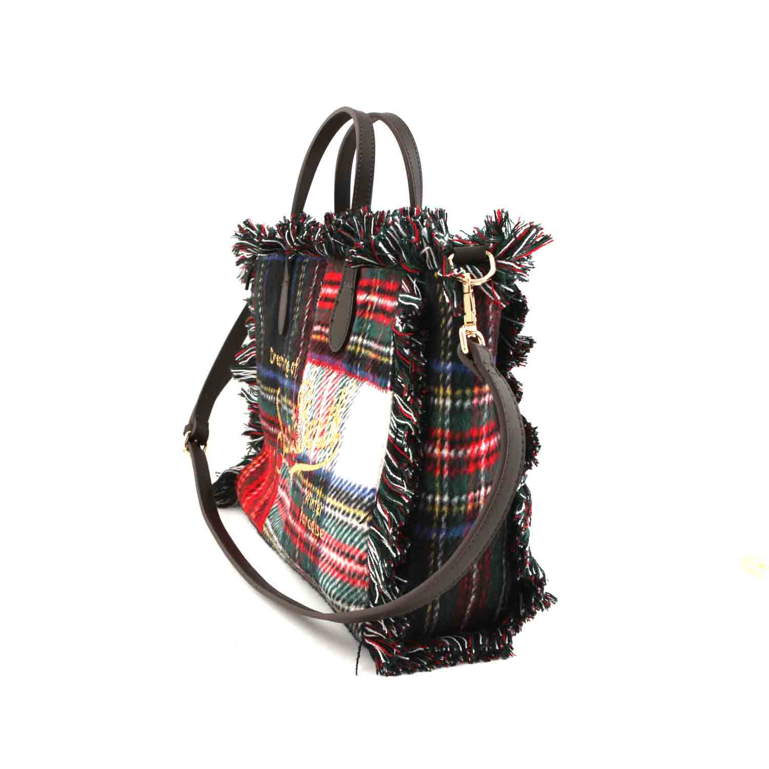 BORSA COLETTE TARTAN NERA VERDE E ROSSA - annameglio.com abbigliamento moda