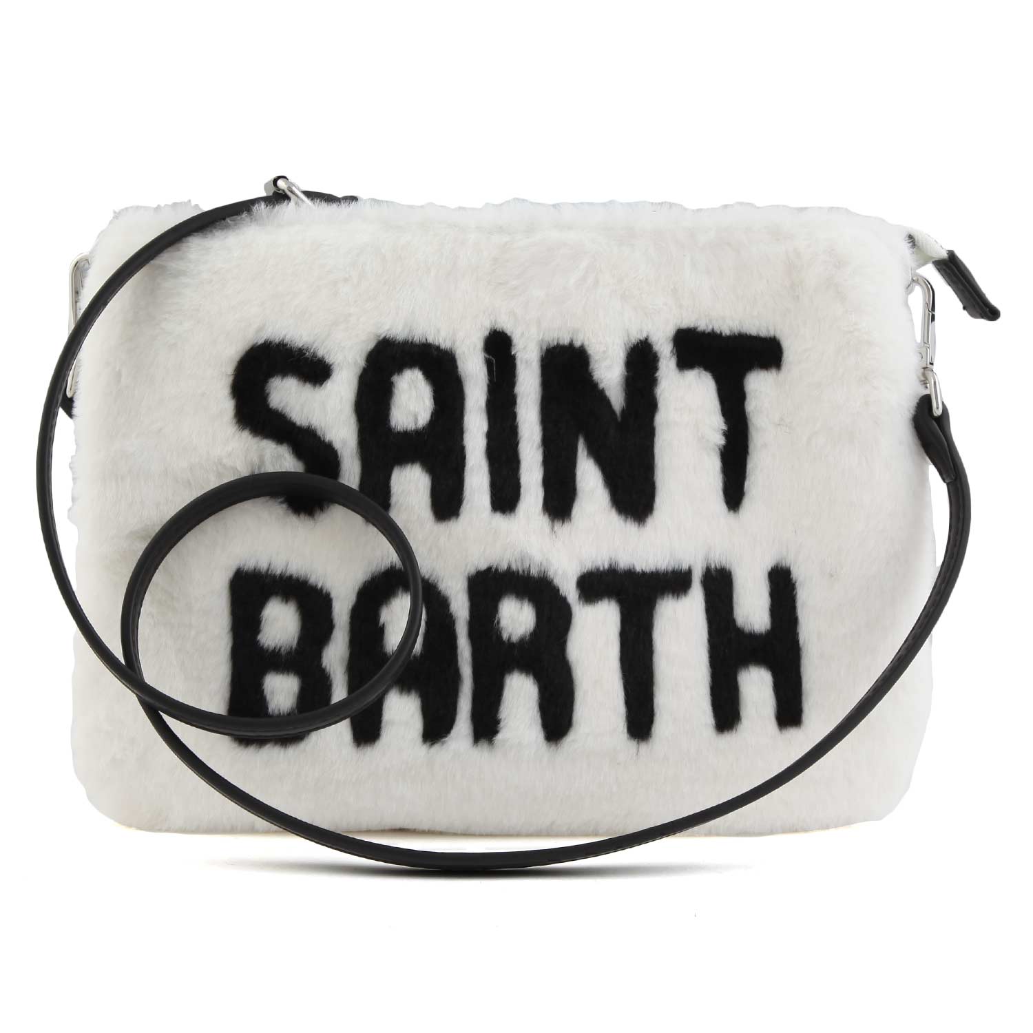 BORSETTA PARISIENNE FUR BIANCA CON LOGO NERO - annameglio.com abbigliamento moda