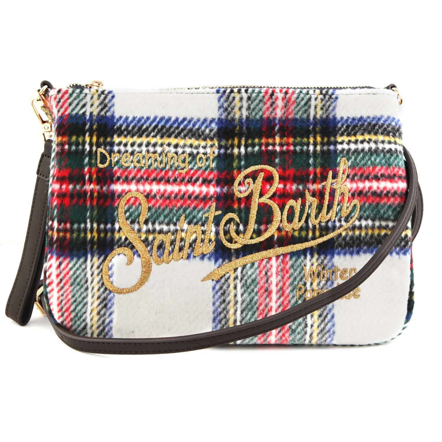 BORSETTA PARISIENNE TARTAN BIANCA E MULTICOLOR - annameglio.com abbigliamento moda
