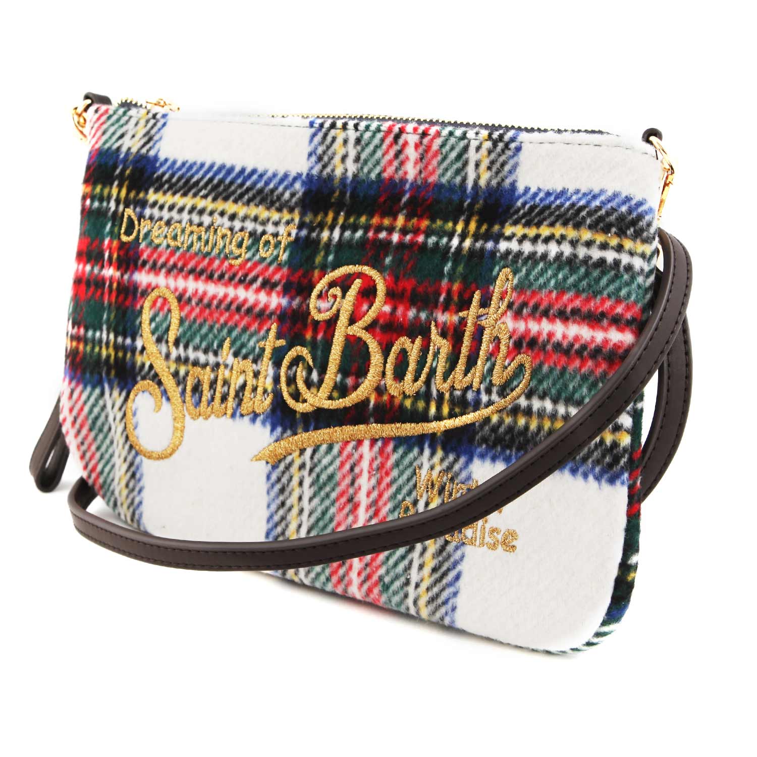 BORSETTA PARISIENNE TARTAN BIANCA E MULTICOLOR - annameglio.com abbigliamento moda