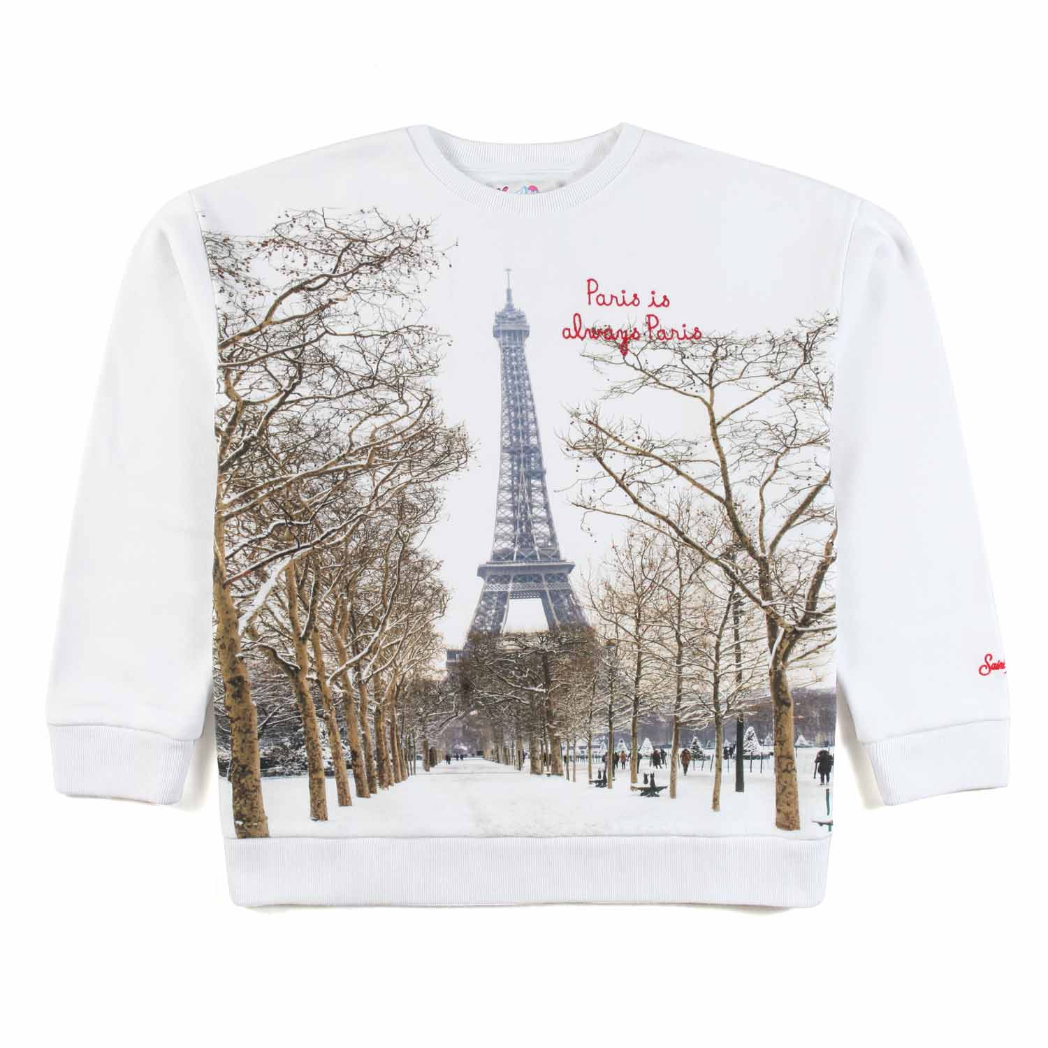 FELPA UNISEX BIANCA CON STAMPA PARIGI - annameglio.com abbigliamento moda