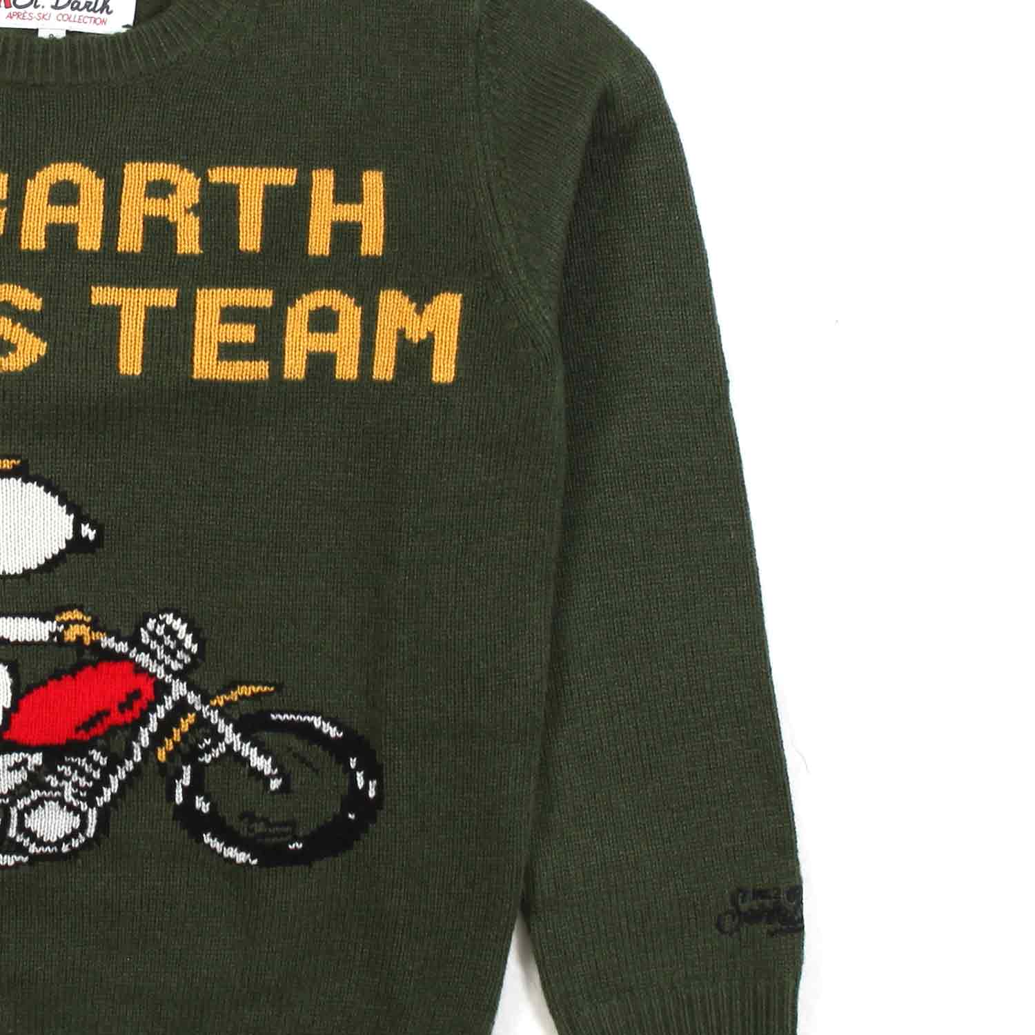 MAGLIONE SNOOPY VERDE MILITARE BAMBINO E TEEN - annameglio.com abbigliamento moda