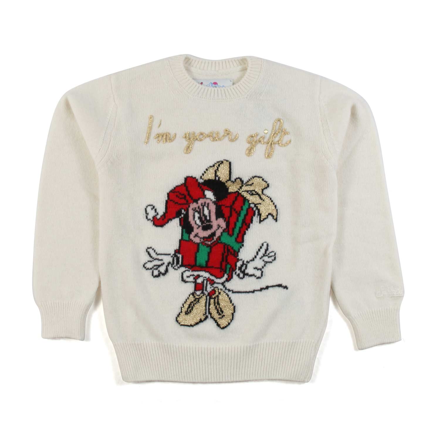 MAGLIONE NATALIZIO PANNA CON MINNIE BAMBINA - annameglio.com abbigliamento moda