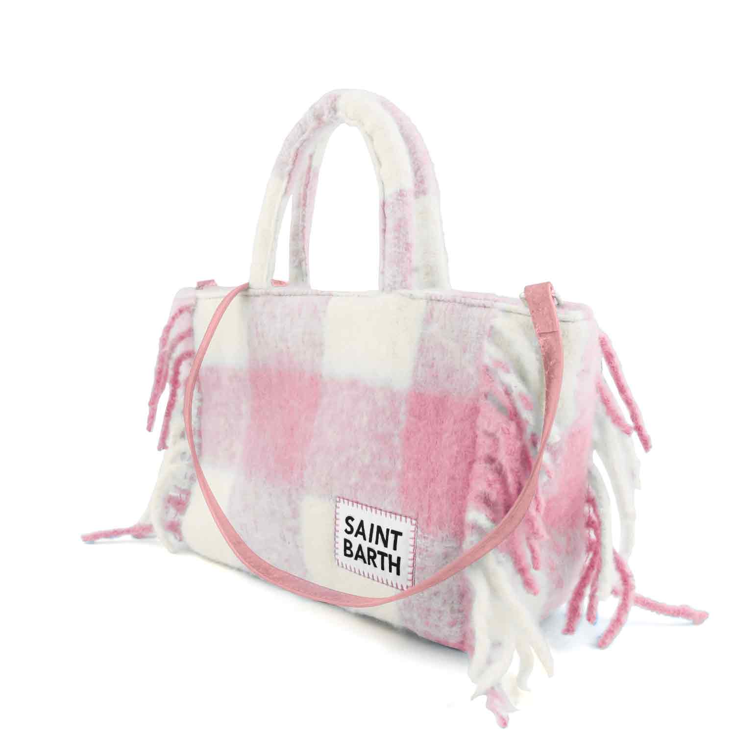 BORSA COLETTE BLANKET ROSA E BIANCA A QUADRI - annameglio.com abbigliamento moda