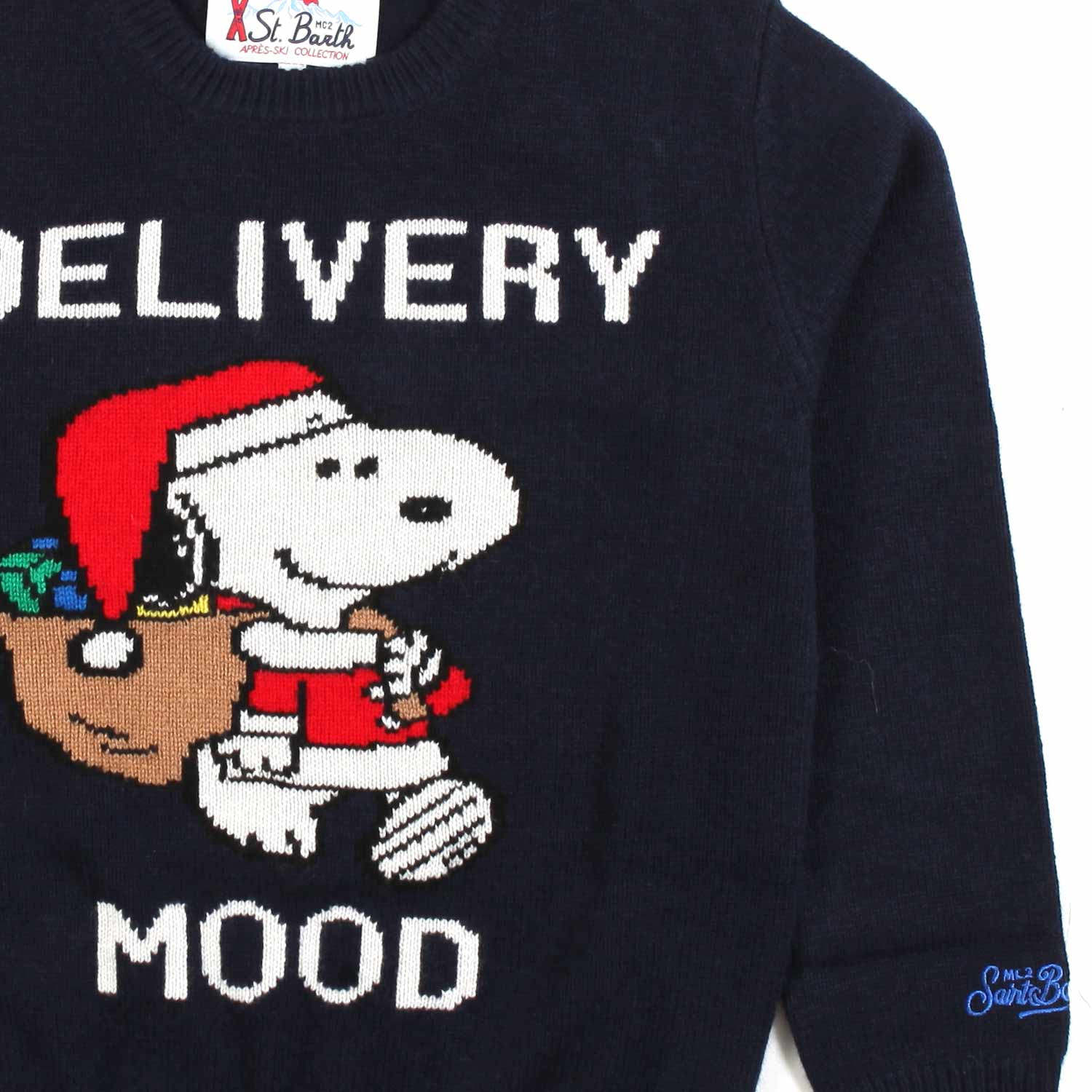 MAGLIONE DOUGLAS UNISEX BLU CON SNOOPY JACQUARD - annameglio.com abbigliamento moda