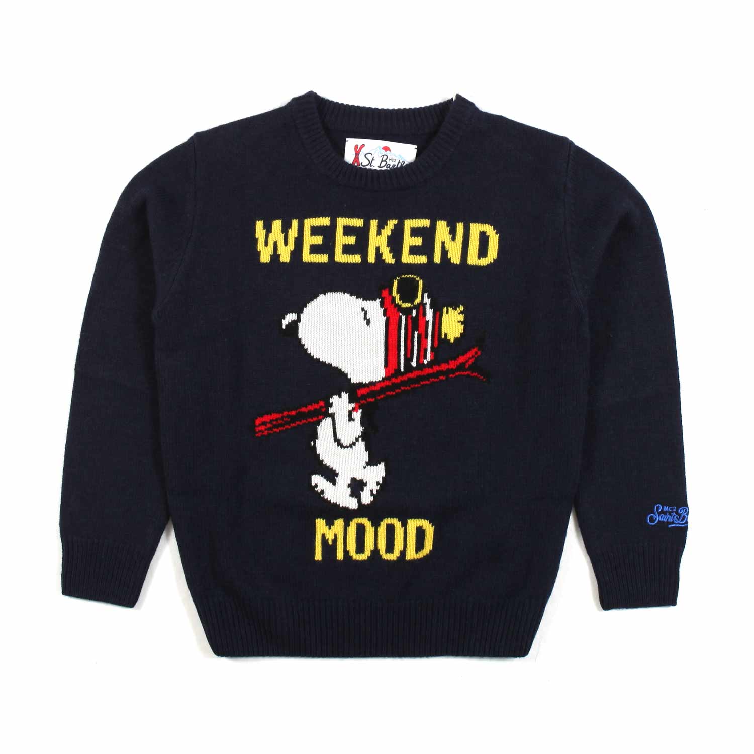 MAGLIONE UNISEX BLU SCURO CON SNOOPY JACQUARD - annameglio.com abbigliamento moda