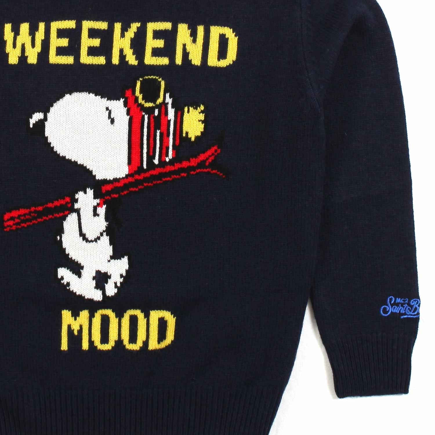 MAGLIONE UNISEX BLU SCURO CON SNOOPY JACQUARD - annameglio.com abbigliamento moda