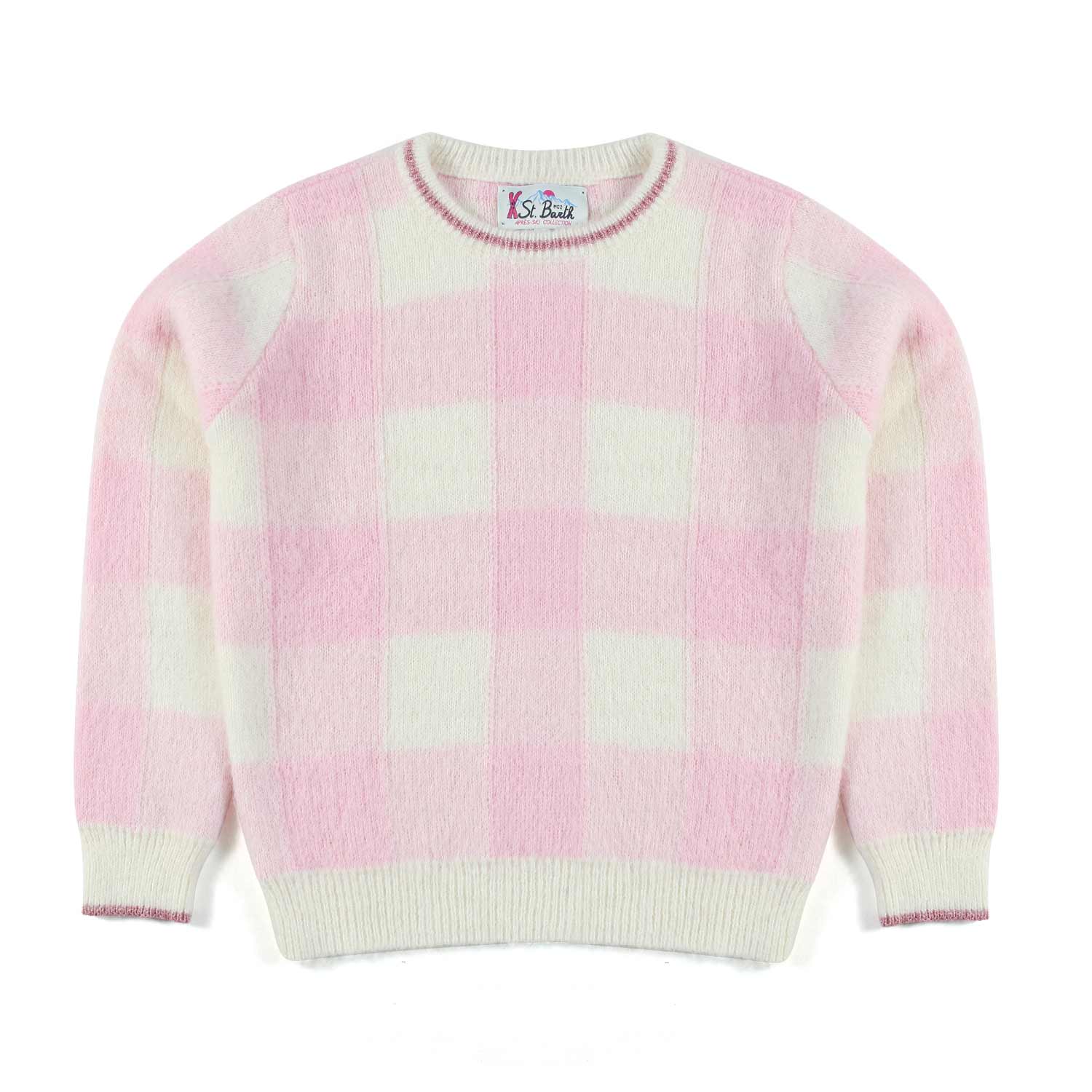 MAGLIONE ROSA E BIANCO A QUADRI BAMBINA E TEEN - annameglio.com abbigliamento moda