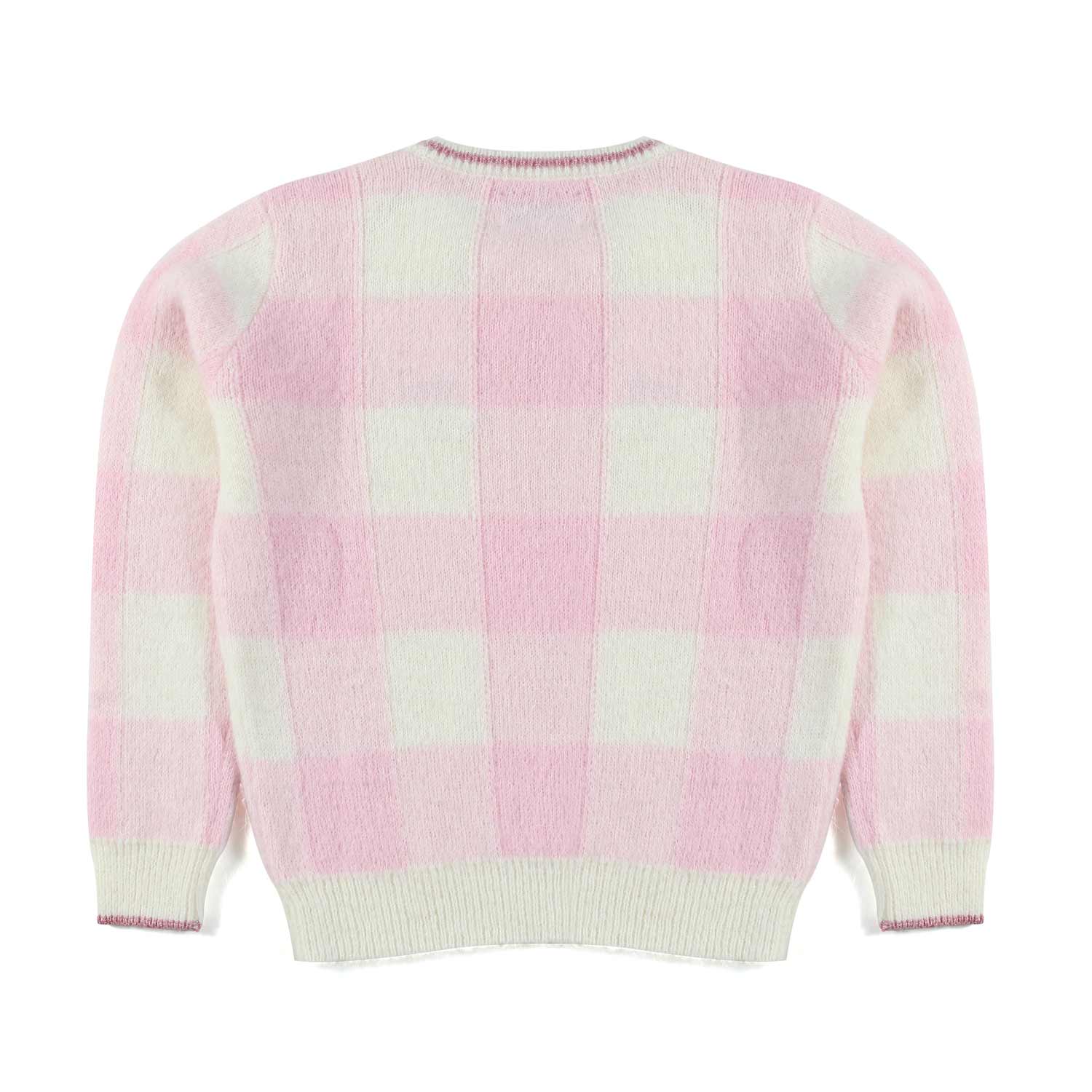 MAGLIONE ROSA E BIANCO A QUADRI BAMBINA E TEEN - annameglio.com abbigliamento moda