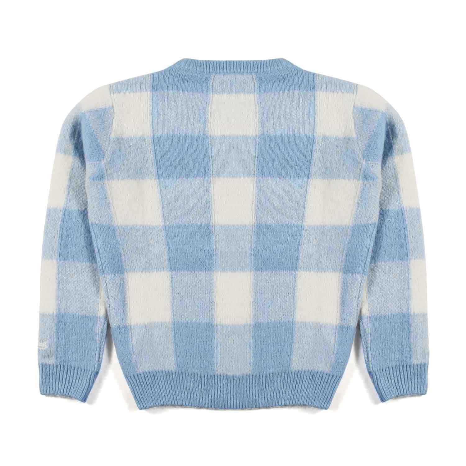 MAGLIONE CELESTE E BIANCO A QUADRI BAMBINA E TEEN - annameglio.com abbigliamento moda