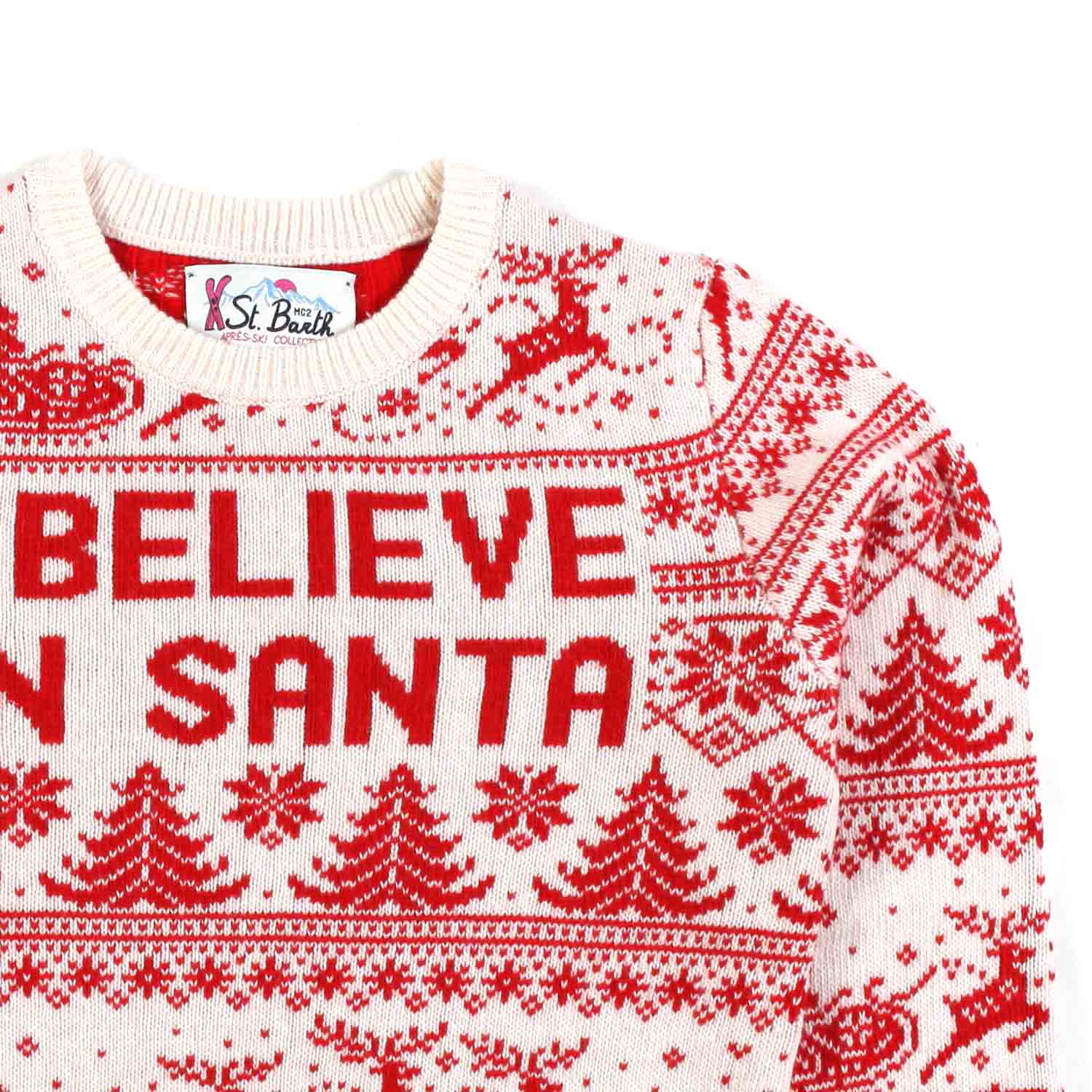 MAGLIONE NATALIZIO BIANCO E ROSSO BAMBINA E TEEN - annameglio.com abbigliamento moda