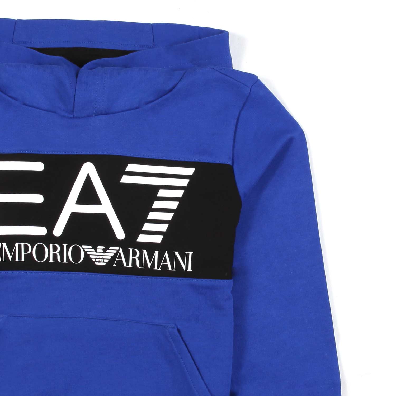 FELPA HOODIE BLU ROYAL CON STRISCIA NERA - annameglio.com abbigliamento moda