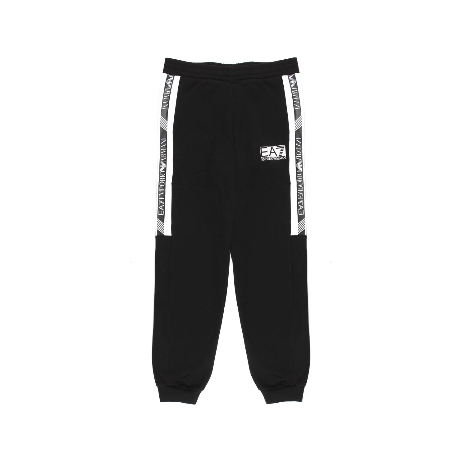 PANTALONE IN FELPA NERO CON DETTAGLI BIANCHI - annameglio.com abbigliamento moda