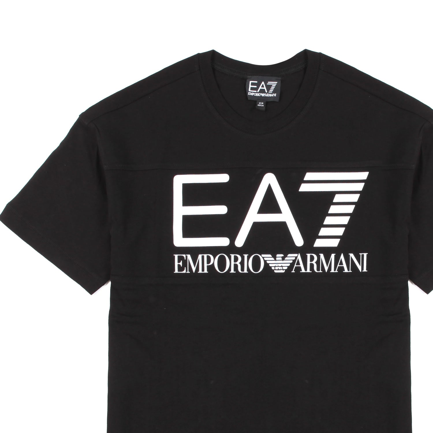 T-SHIRT NERA CON LOGO EA7 BIANCO BAMBINO E TEEN - annameglio.com abbigliamento moda