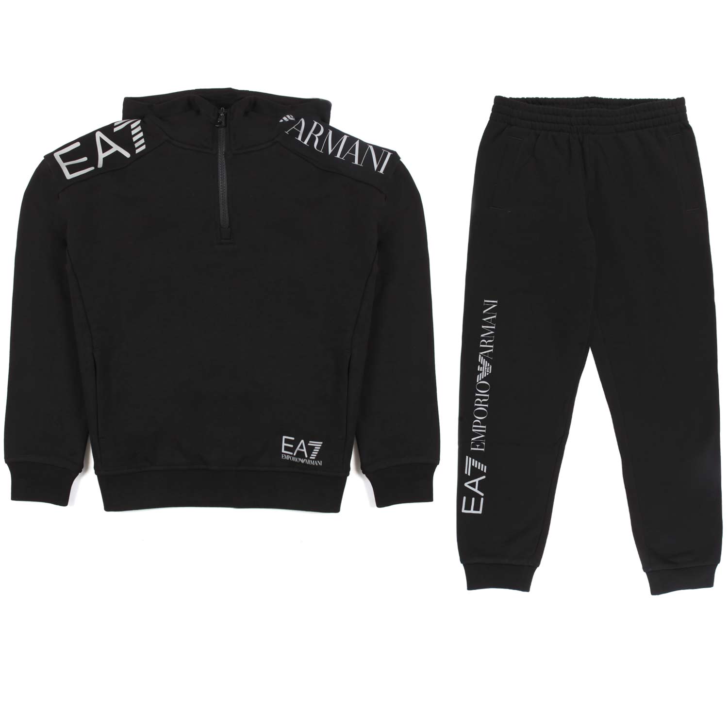 TUTA NERA CON LOGHI GRIGIO CHIARO - annameglio.com abbigliamento moda