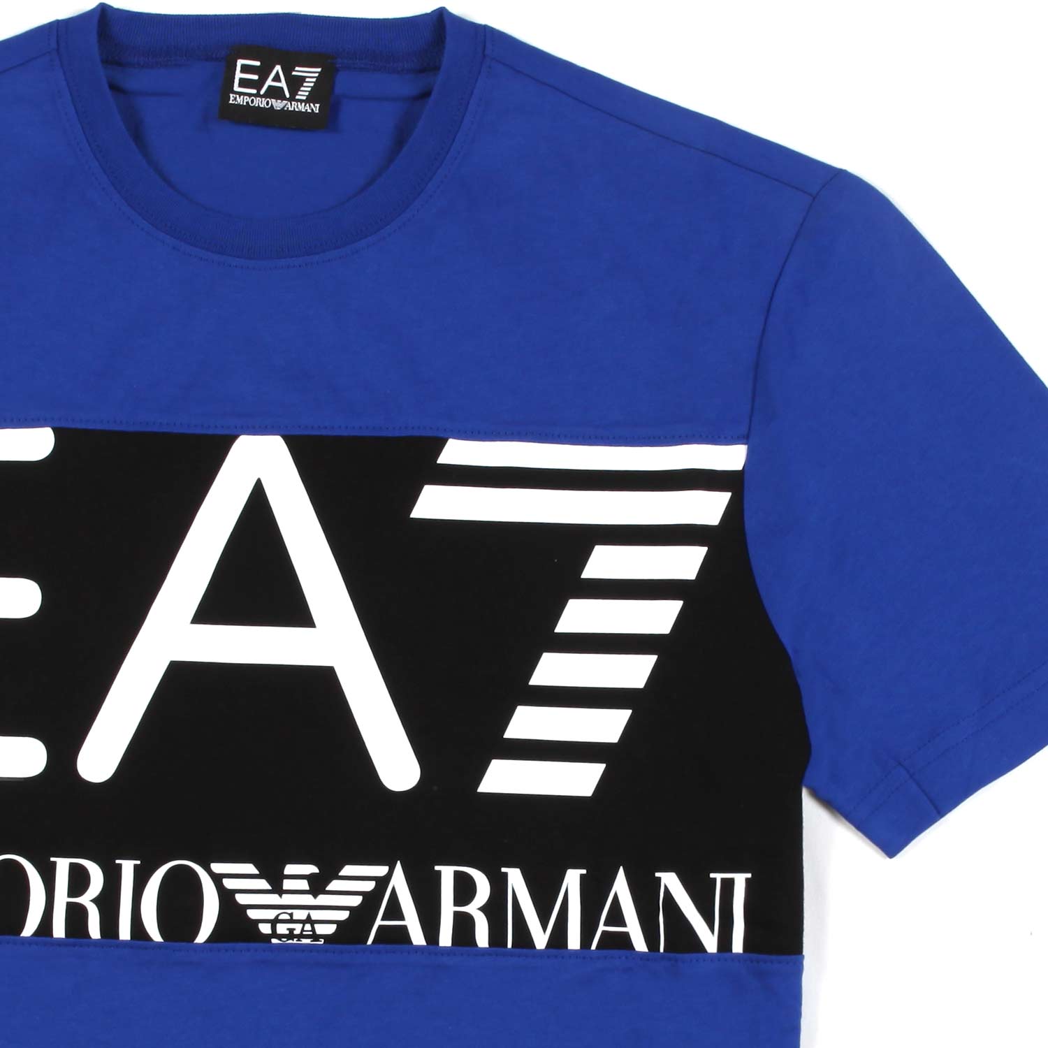 T-SHIRT BLU ROYAL CON MAXI LOGO EA7 - annameglio.com abbigliamento moda