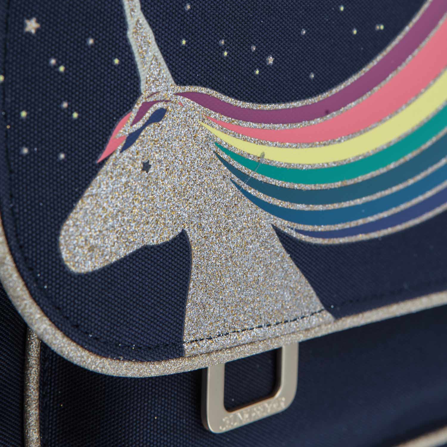 CARTELLA UNICORN GOLD MIDI BLU NAVY BAMBINA - annameglio.com abbigliamento moda