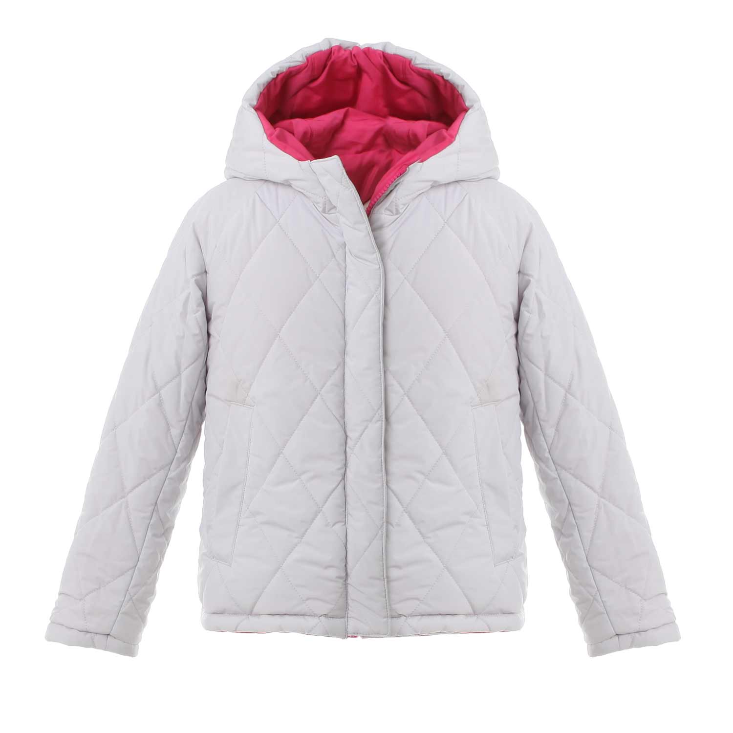 GIUBBOTTO REVERSIBILE DAINA GIRL FUCSIA E BIANCO - annameglio.com abbigliamento moda