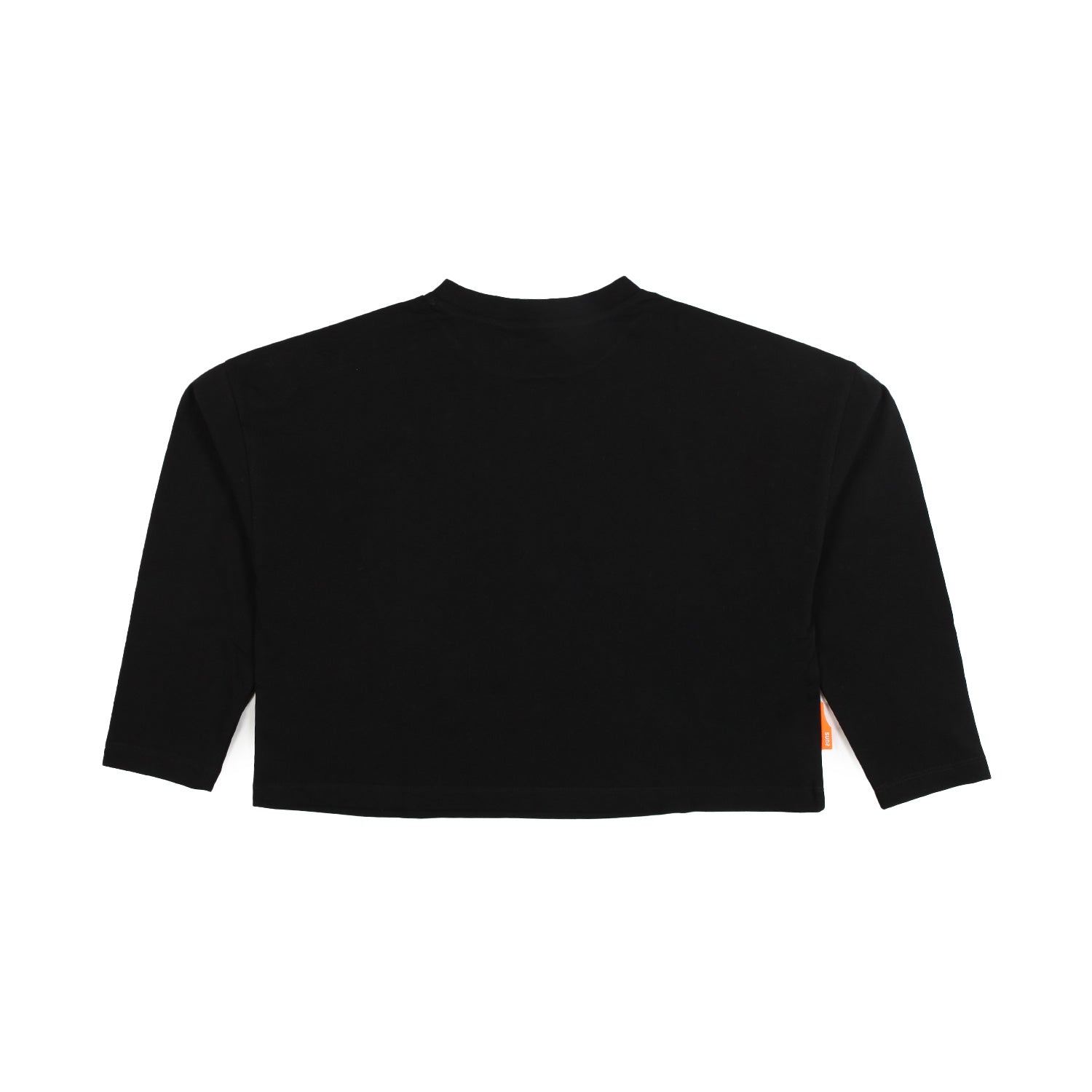 T-SHIRT CROPPED MANICA LUNGA NERA CON LOGO SILVER - annameglio.com abbigliamento moda